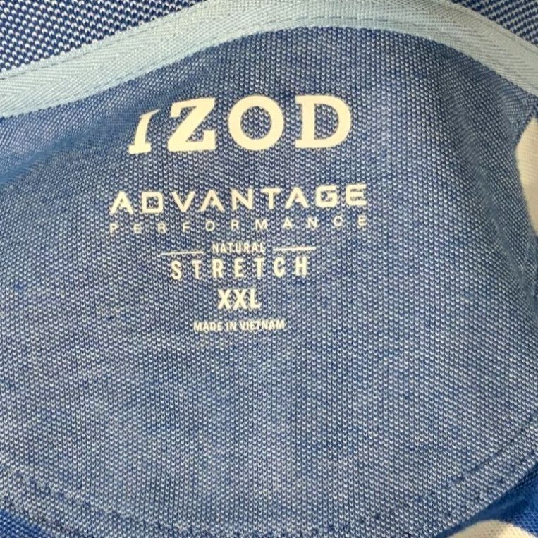 Izod Izod Advanced Performance Mens Blue White Striped Short Slee Size US XXL / EU 58 / 5 - 7 Thumbnail