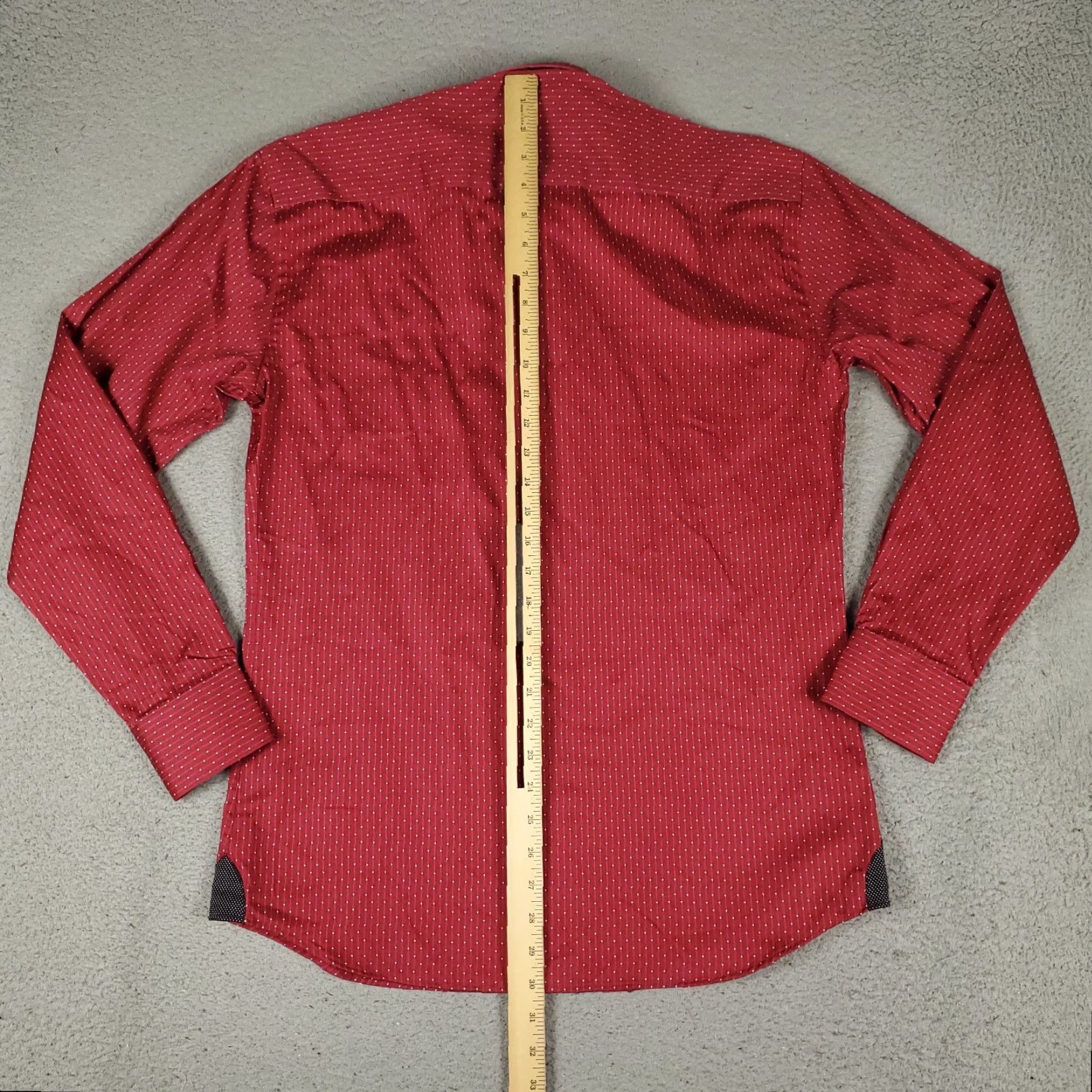 Maceoo Maceoo Shirt Mens Size Medium Red Striped Casual Button Up Long Sleeve - Button-Up, Cropped? Size US M / EU 48-50 / 2 - 4 Thumbnail