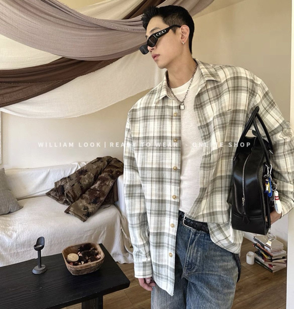 Other Unisex cotton checked shirt Size US S / EU 44-46 / 1 - 1 Thumbnail