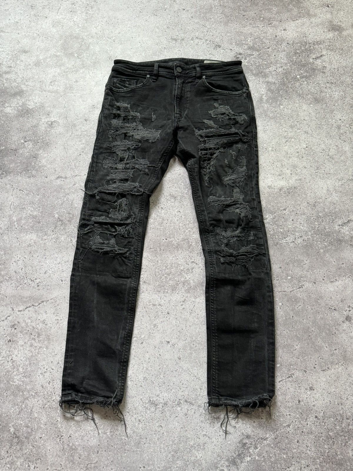 Diesel Diesel Distressed Jeans Denim Dark Gray Rick Owen’s Style Size US 31 - 2 Thumbnail