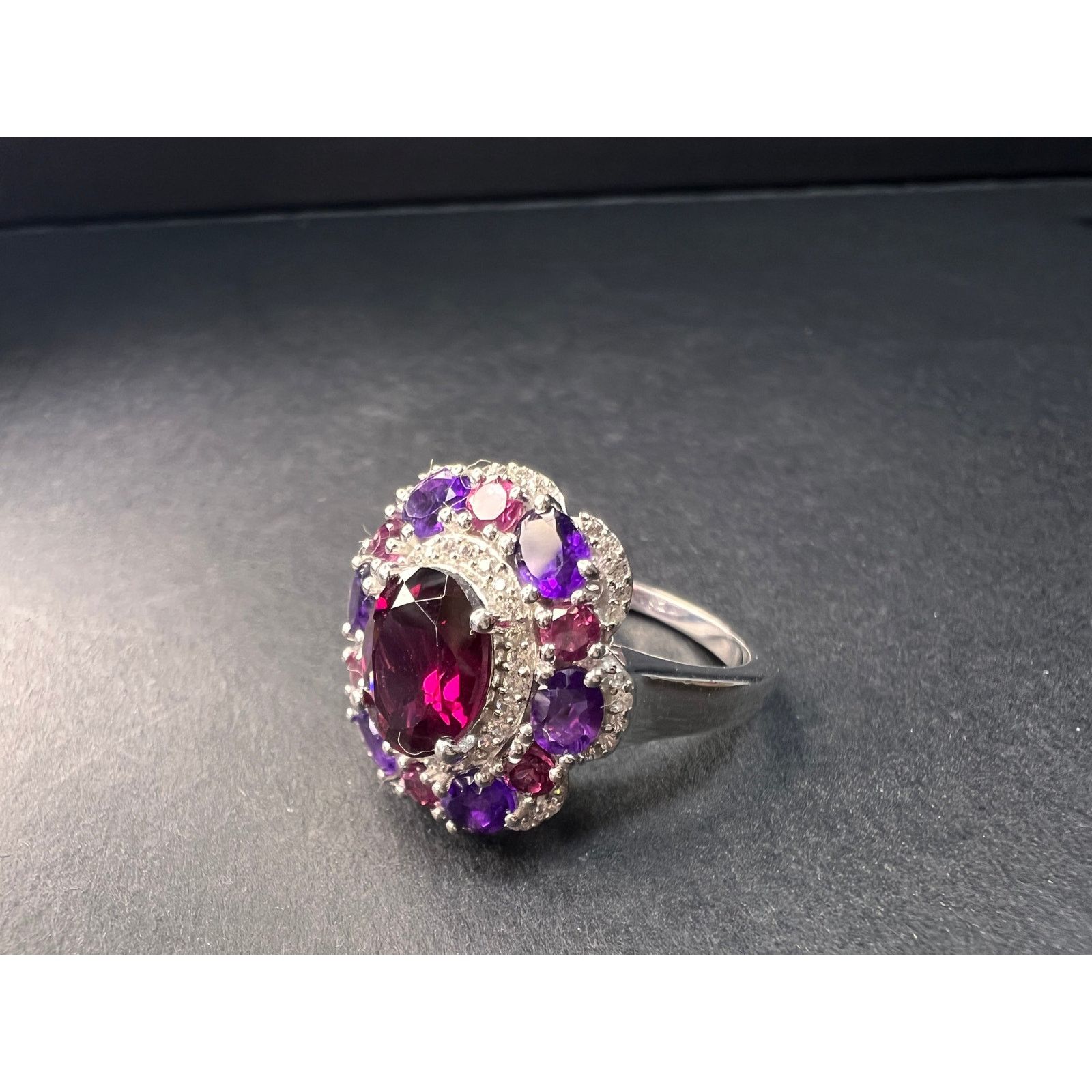 Other NEW rhodolite garnet and amethyst ring in 925 silver size 7 Size ONE SIZE - 16 Thumbnail