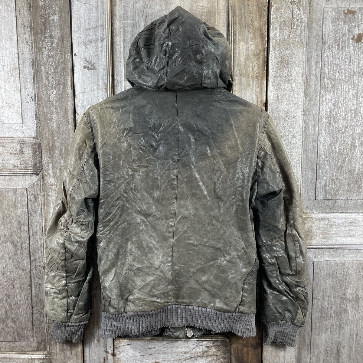 American Rag × Genuine Leather × Vintage American Rag CIE Hoodie Leather Jacket Size US S / EU 44-46 / 1 - 2 Thumbnail