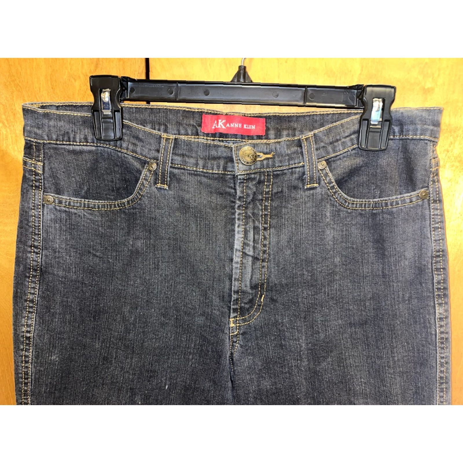 Anne Klein ANNE KLEIN Women's Bootcut Jeans Size 10 Short Black Dark Wash 90s Retro Size 32" / US 10 / IT 46 - 3 Thumbnail