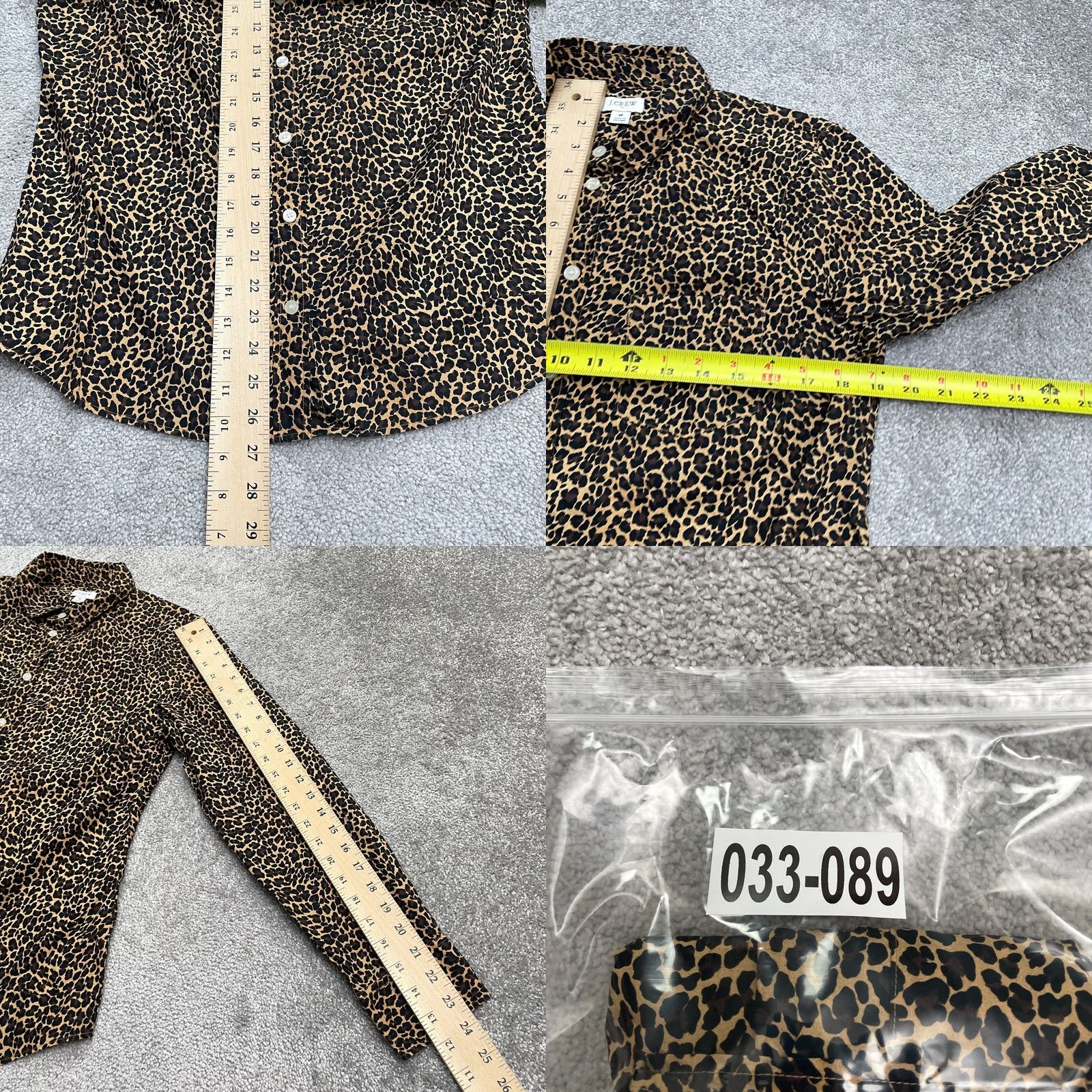 J.Crew J.CREW Leopard Print Button-Down Shirt Womens Medium Brown Long Sleeve Size M / US 6-8 / IT 42-44 - 8 Thumbnail