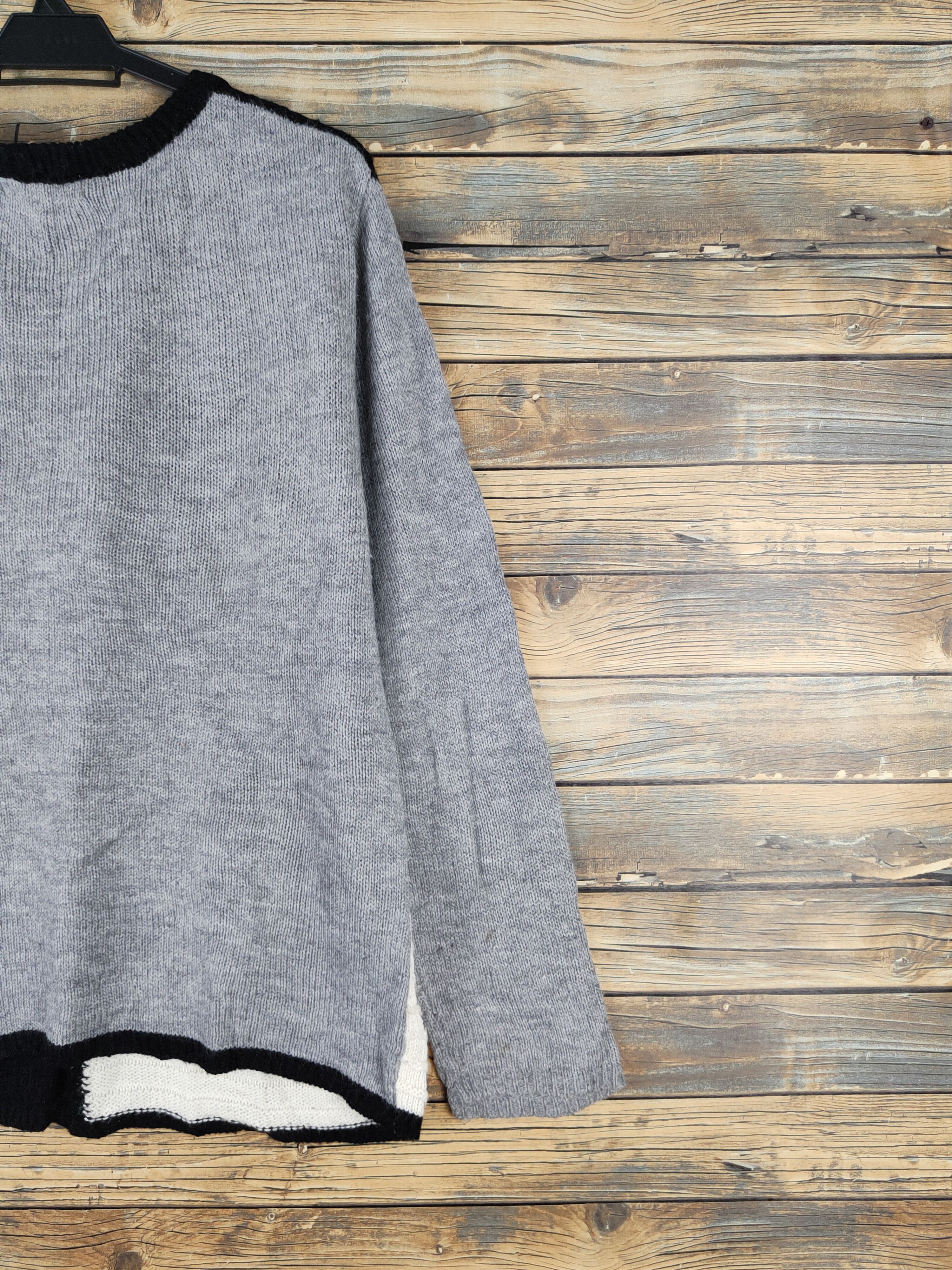 Homespun Knitwear Doublefocus Gray Black patchwork Knitwear Sweatshirts #W2152 Size US M / EU 48-50 / 2 - 9 Thumbnail