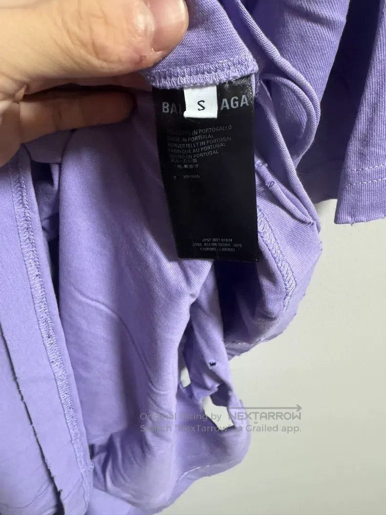 Balenciaga Balenciaga Purple Hole Short Sleeve T-Shirt Size US S / EU 44-46 / 1 - 5 Thumbnail