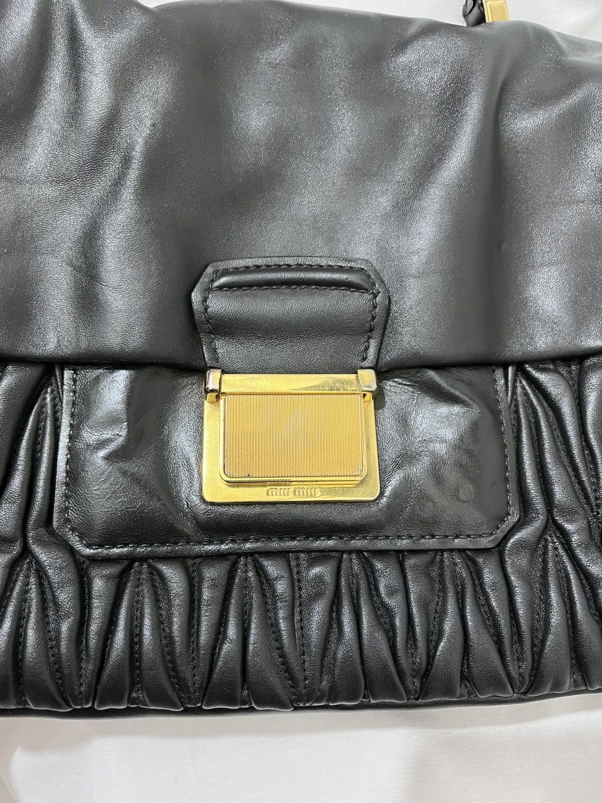 Miu Miu Miu Miu black matelassé Leather Push lockToo handle bag Size ONE SIZE - 3 Thumbnail