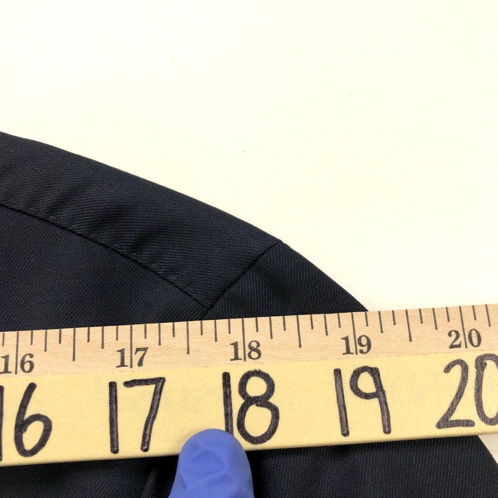 Vintage VKNAGRANI Blazer Jacket Wool Blue 54S EUR Button Three-Button NOTCH Lapel Men Business Formal Wedding Vintage No Size 44R - 6 Thumbnail