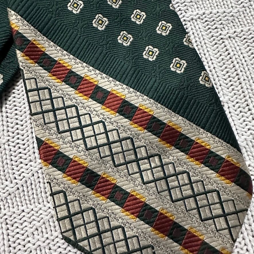 Oleg Cassini Vintage Oleg Cassini green and orange club striped tie Size ONE SIZE - 2 Thumbnail