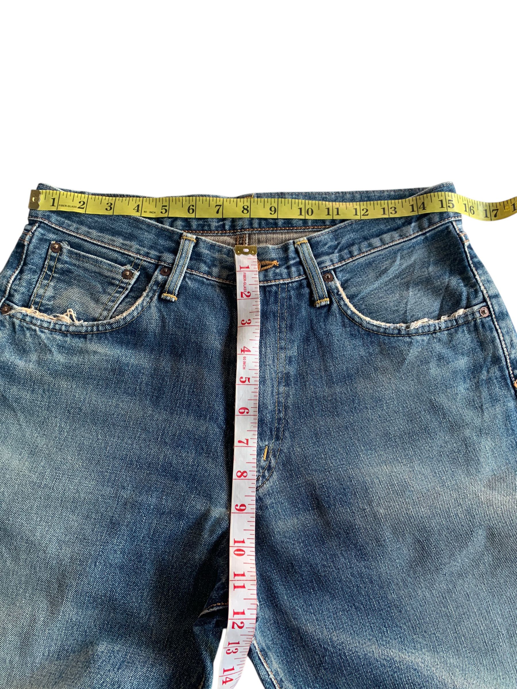 Edwin VTG EDWIN 505X SELVEDGE BAGGY FADED&RUSTY DISTRESSED DENIM Size US 31 - 18 Thumbnail