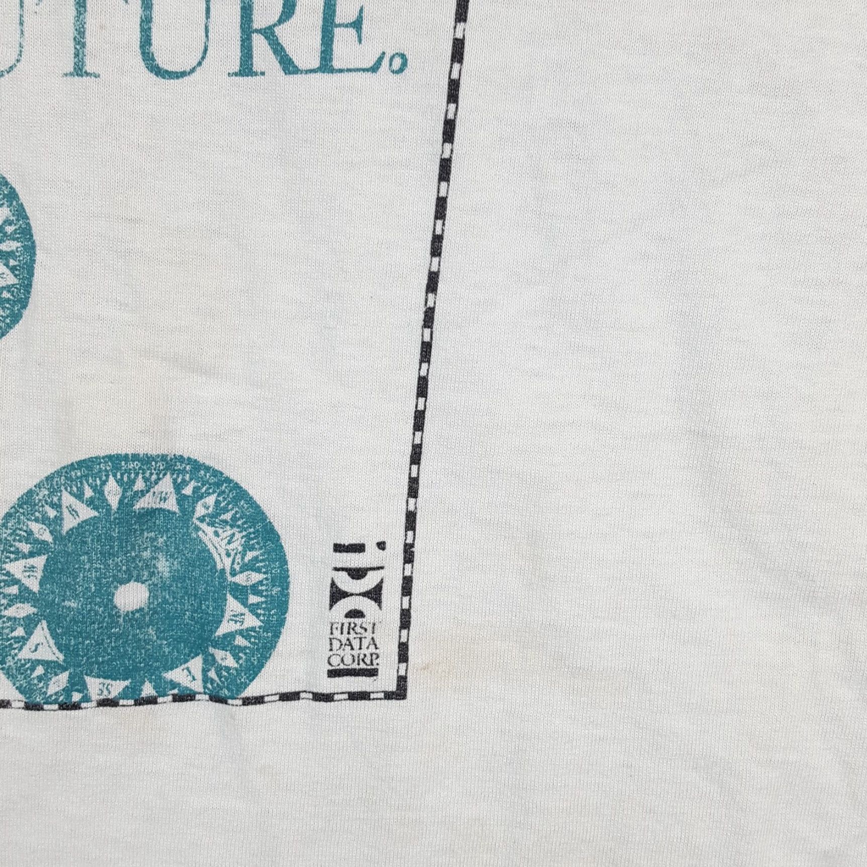 Fruit Of The Loom VINTAGE Fruit of the Loom T-Shirt Mens L 90s Navigate The Future Tech Tee White Cotton Embroidered Logo Retro Technology IT Shirt Size US L / EU 52-54 / 3 - 7 Thumbnail