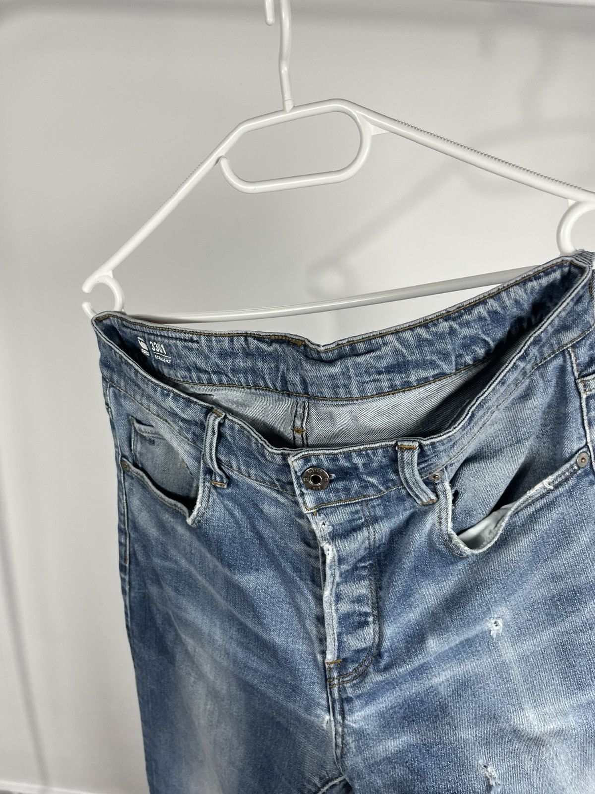 G-Star G-Star RAW 3301 Straight Fit Jeans W31 L32 Light Wash Size US 31 - 11 Thumbnail