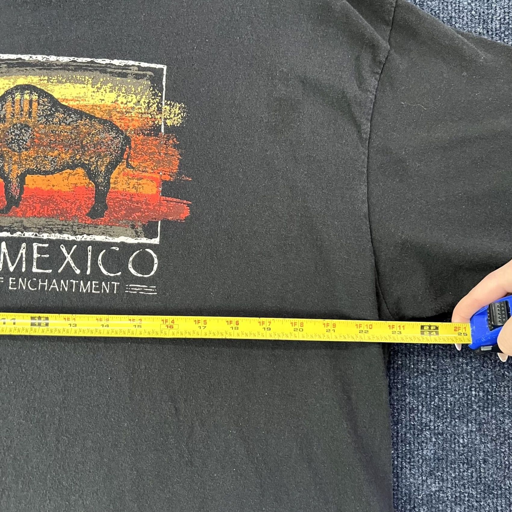 Delta Delta Pro Weight New Mexico Land Of Enchantment Tee Mens 2XL Black T-Shirt Short Sleeve Crew Neck Graphic Print Bison Canvas Shirt Size US XXL / EU 58 / 5 - 6 Thumbnail