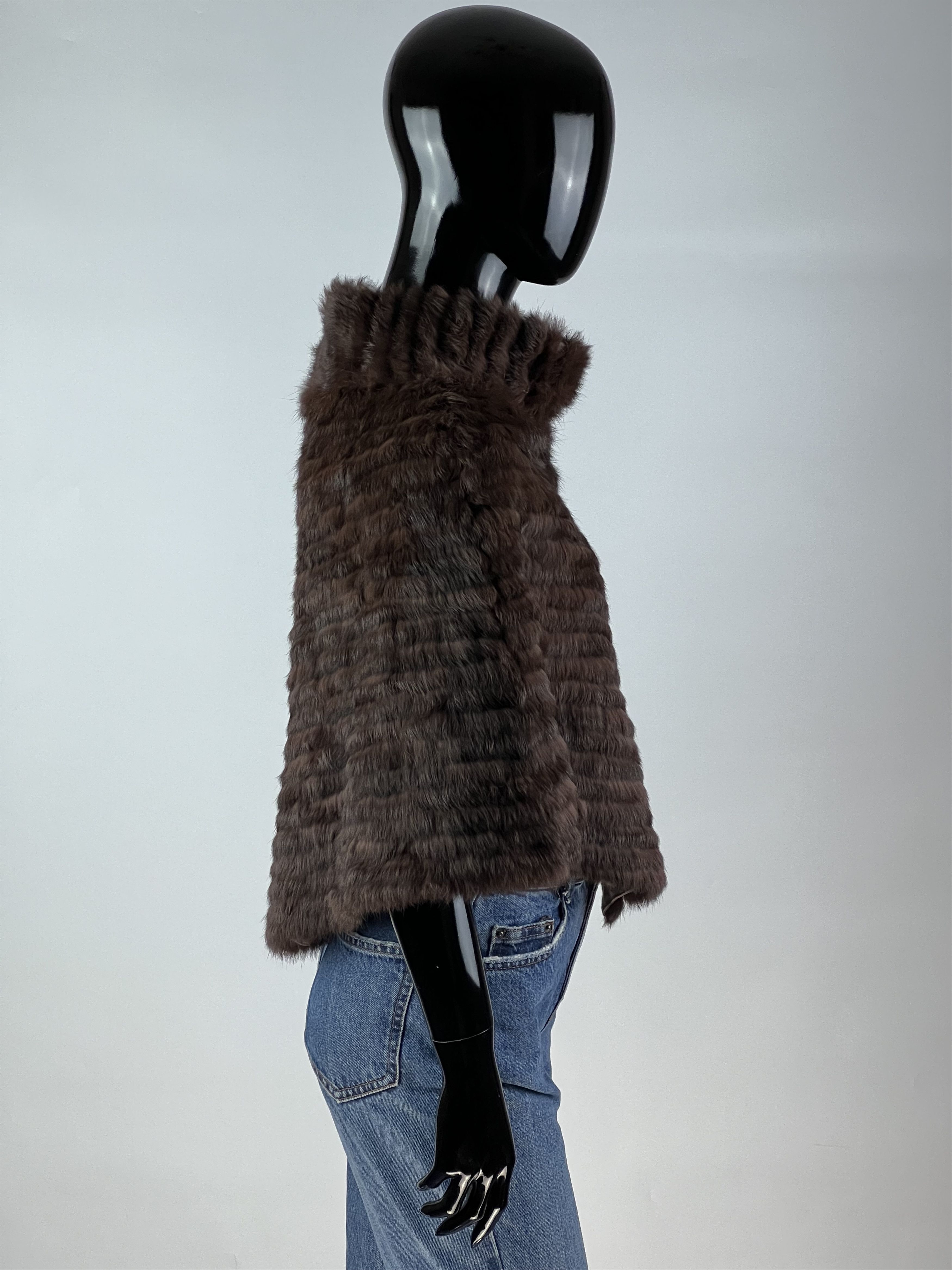 Designer Annabelle New York Rabbit Fur Poncho Cape One Size Size ONE SIZE - 2 Thumbnail