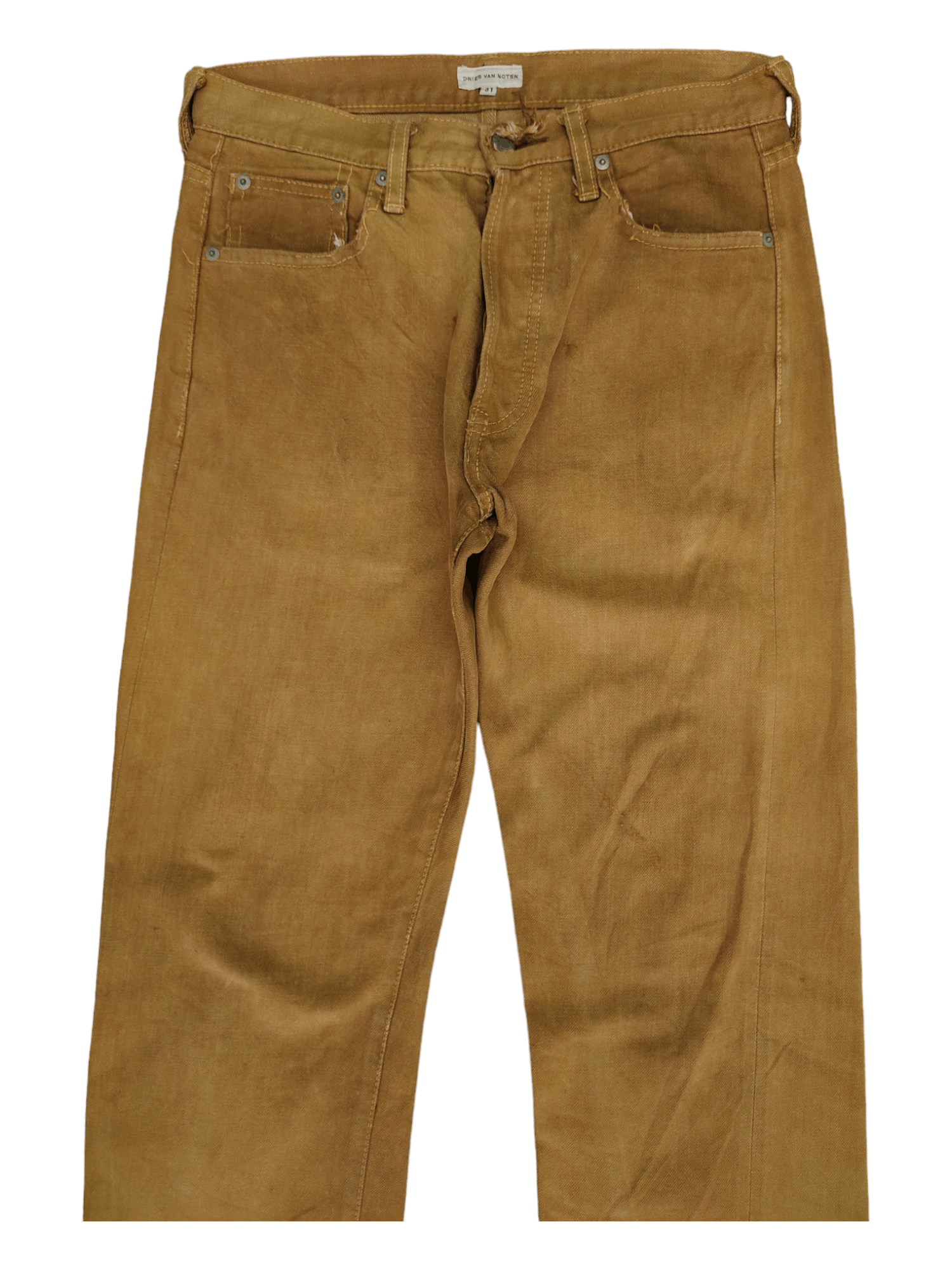 Dries Van Noten 1990s Dries Van Noten Persimmon Selvedge Distress Jeans Size US 30 / EU 46 - 2 Thumbnail