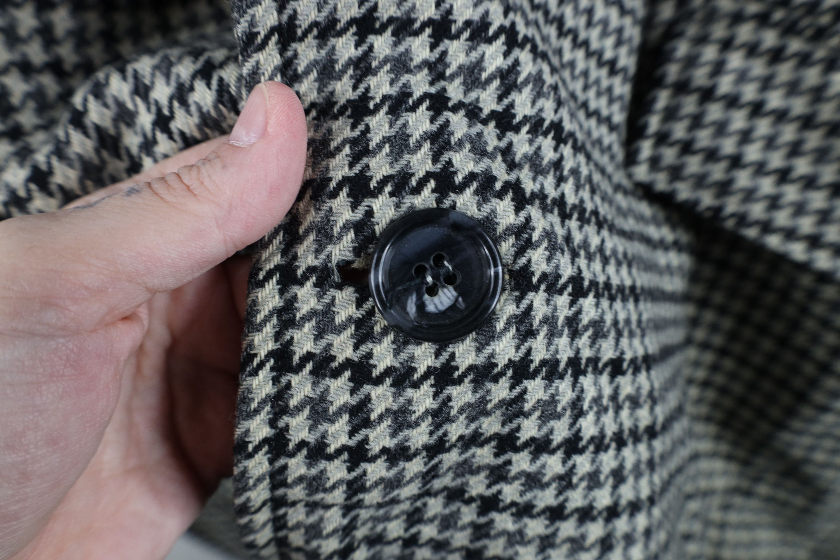 Vintage Vintage 50s Rockabilly Wool Houndstooth Overcoat Jacket USA Size US XL / EU 56 / 4 - 11 Thumbnail