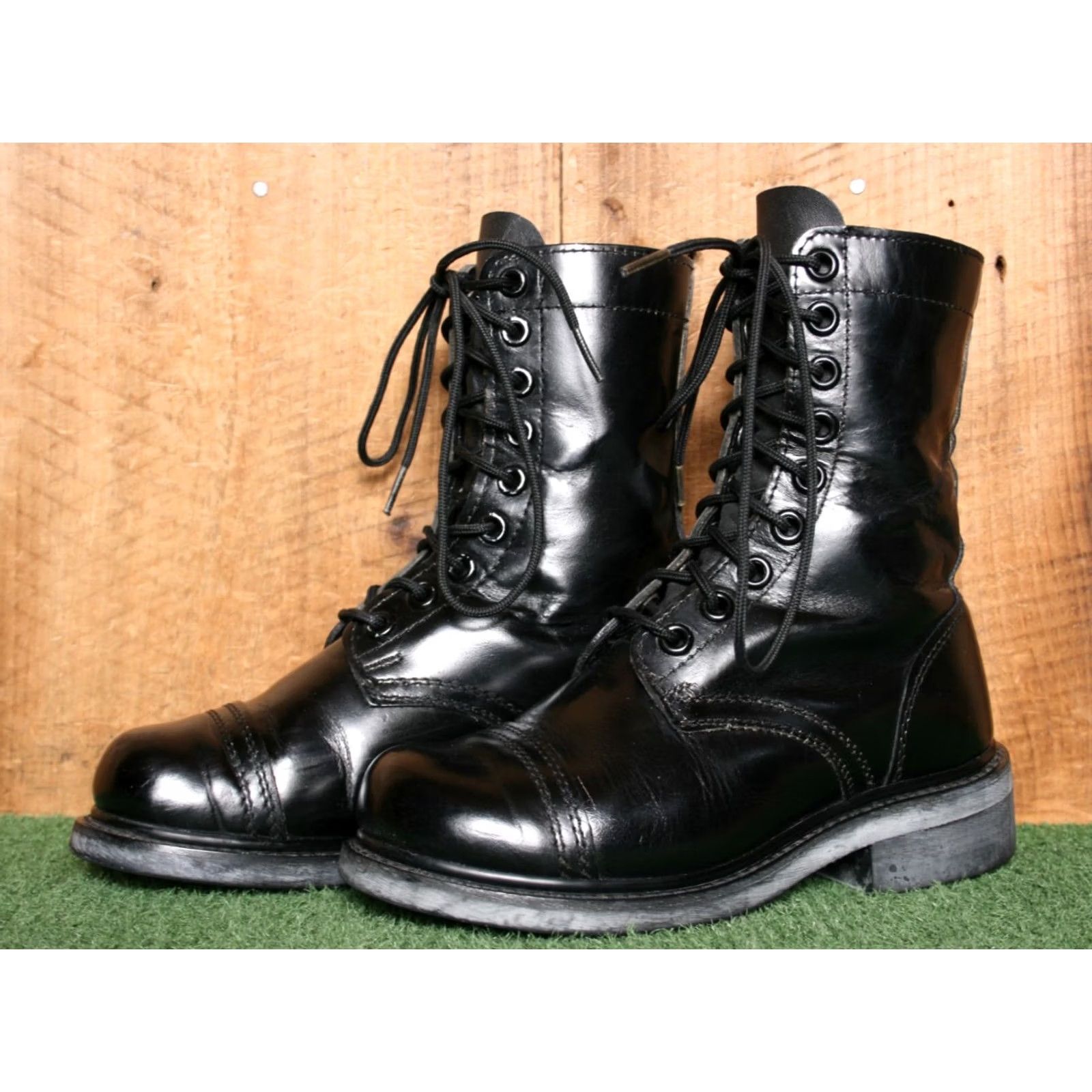 Vintage VINTAGE Black Leather Cap Toe M-1956 Style Combat Boots Mens 4 ≈ Womens 5.5-6 Leather Upper Combat Unisex Adults Boots Size ONE SIZE - 2 Thumbnail