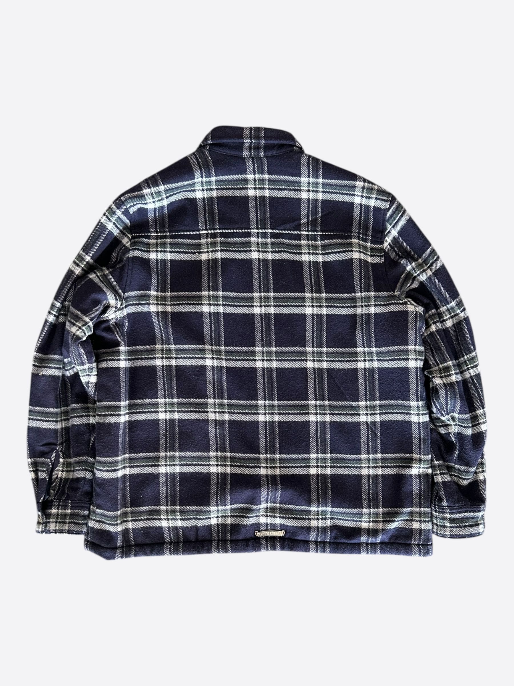 Chrome Hearts Chrome Hearts Navy & Green Plaid Sherpa Jacket Size US XL / EU 56 / 4 - 2 Thumbnail