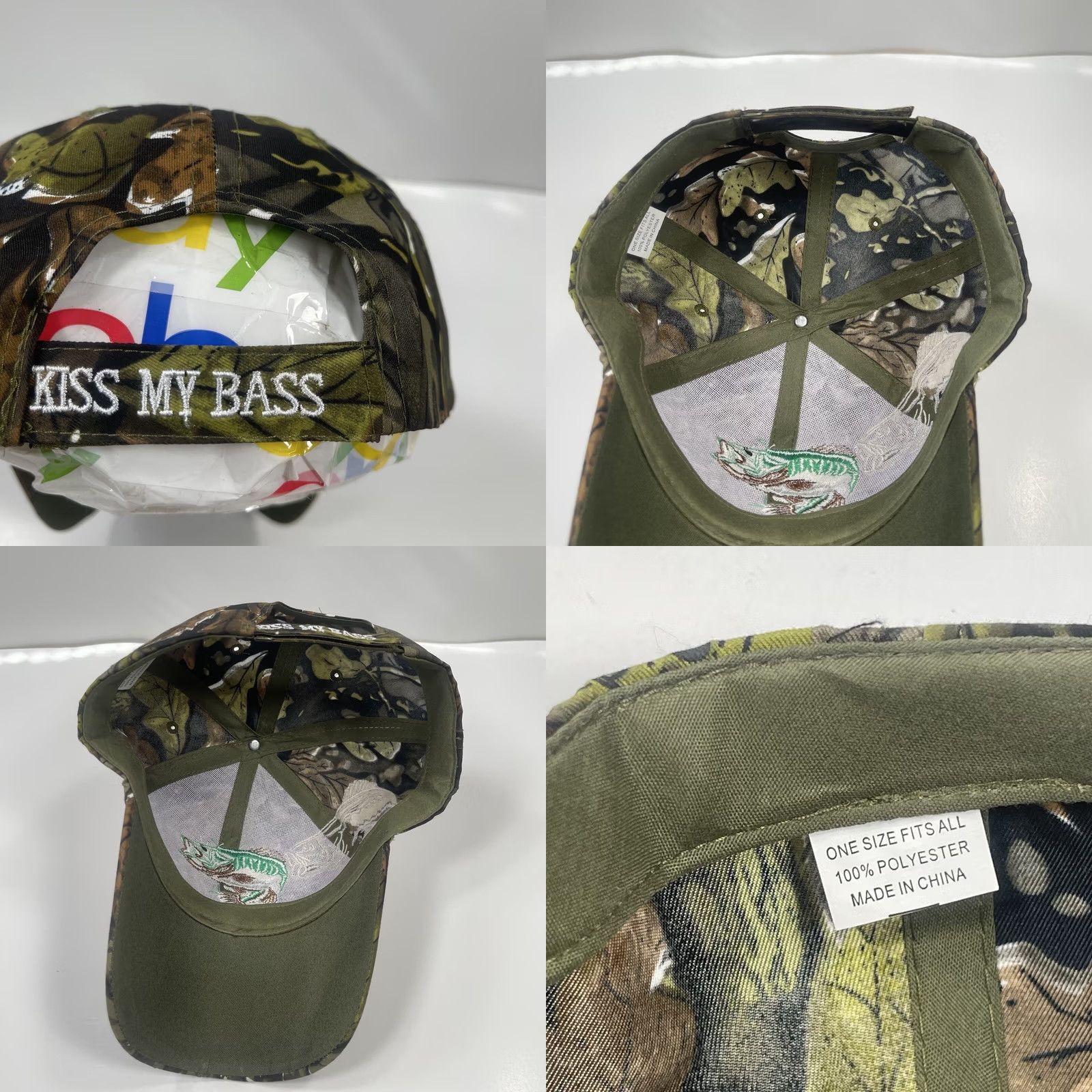 Vintage Unbranded Hat Adult Camouflage Adjustable StrapBack Cap Kiss My Bass Fishing - Vintage Size ONE SIZE - 8 Thumbnail