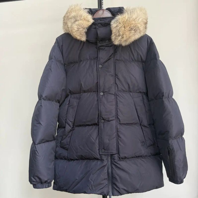 Dior Dior Men's Navy Down Jacket with Fur Collar 0089 Size US S / EU 44-46 / 1 - 1 Thumbnail