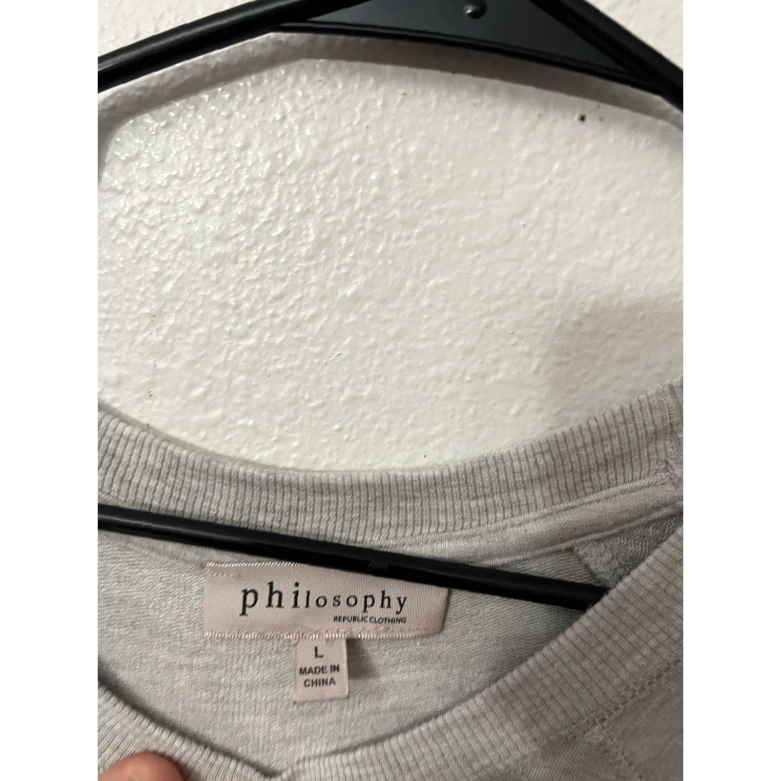 Vintage PHILOSOPHY REPUBLIC Sweater Pullover Womens Large Gray Knit Viscose Nylon Polyester 90s/90s Era? (If not, adjust) Size L / US 10 / IT 46 - 3 Thumbnail