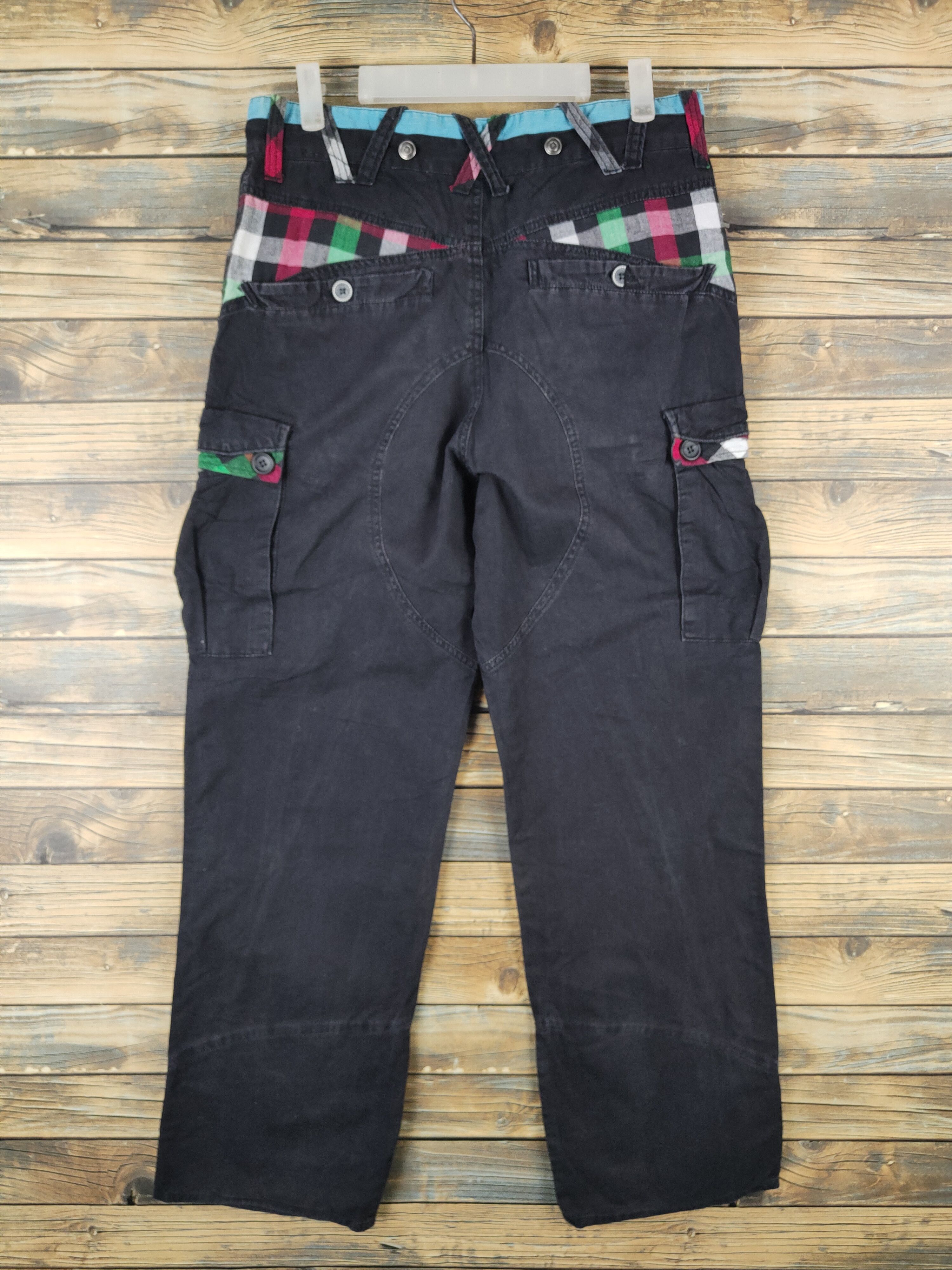 Japanese Brand DL Amp Black Multipocket Cargo Pants #2378 Size US 31 - 8 Thumbnail