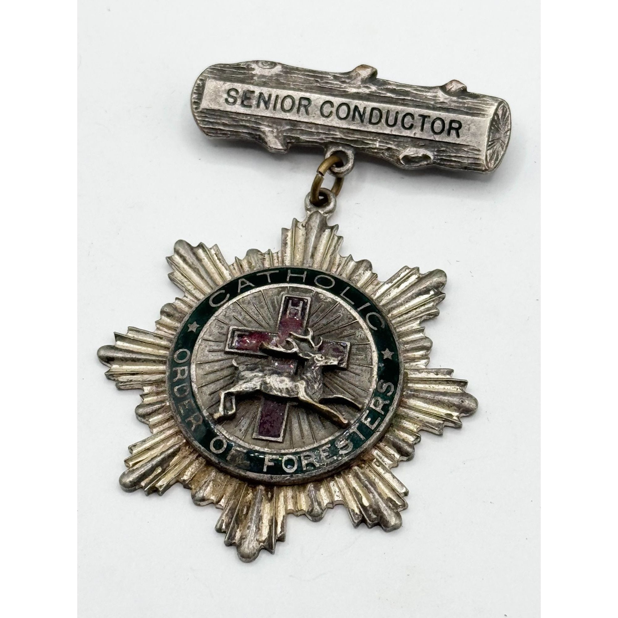 Vintage Robbins co Attleboro Catholic order of foresters enamel meda Size ONE SIZE - 2 Thumbnail