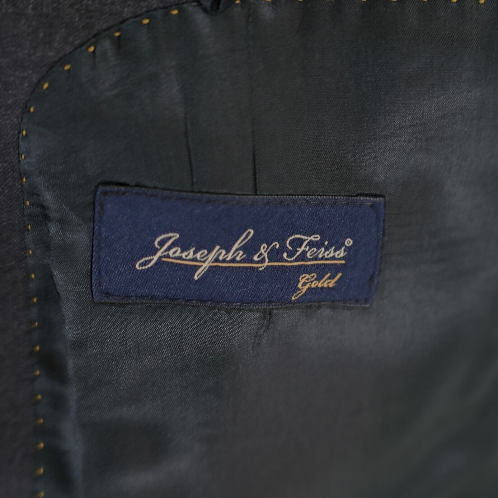 Joseph & Feiss Joseph & Feiss Gold Wool Gray 2 Button Suit Jacket 40R Tagge Size 40R - 8 Thumbnail