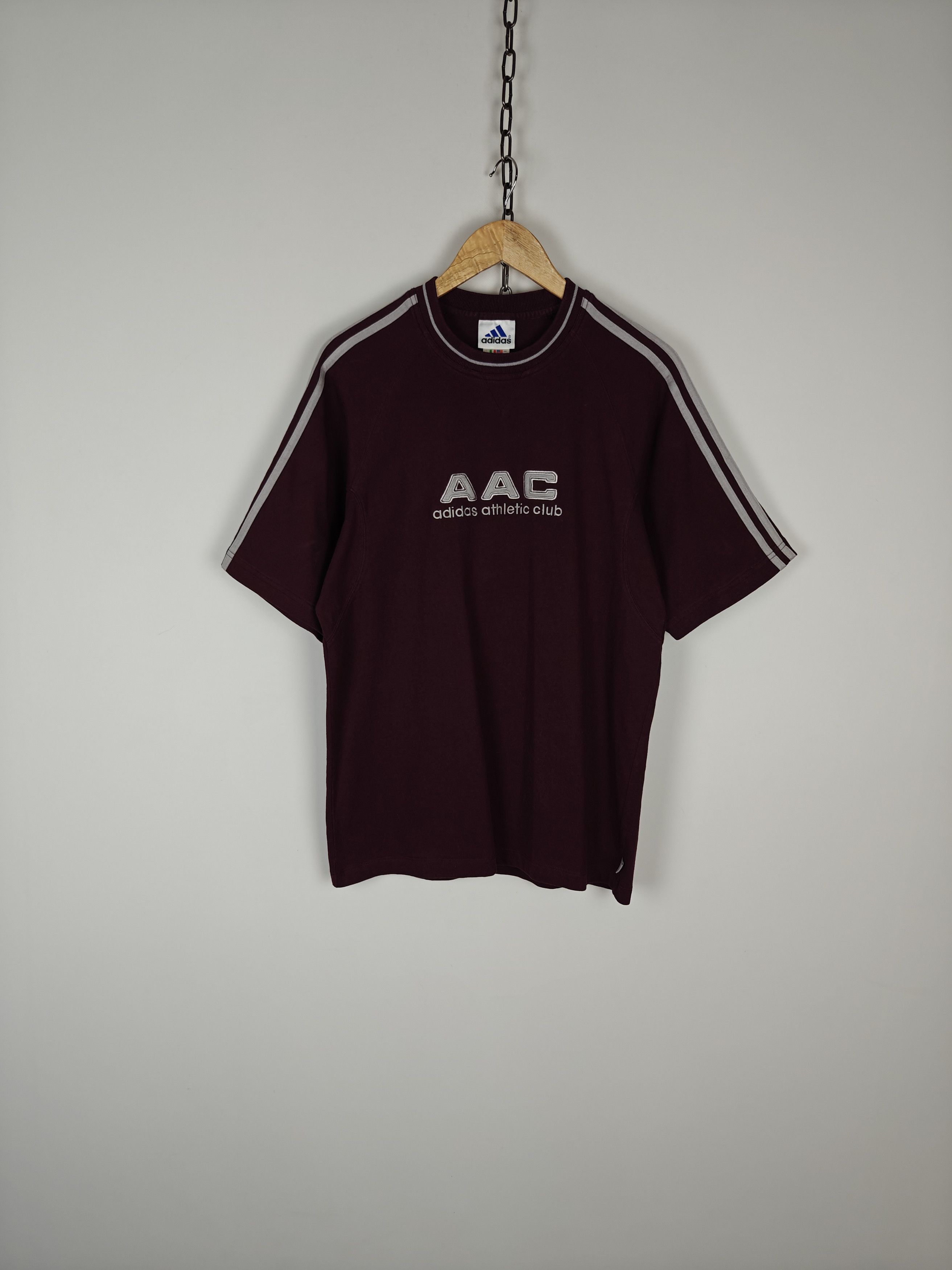 Adidas Adidas VTG T-Shirt Center Logo AAC Burgundy Tee M Size US M / EU 48-50 / 2 - 1 Thumbnail