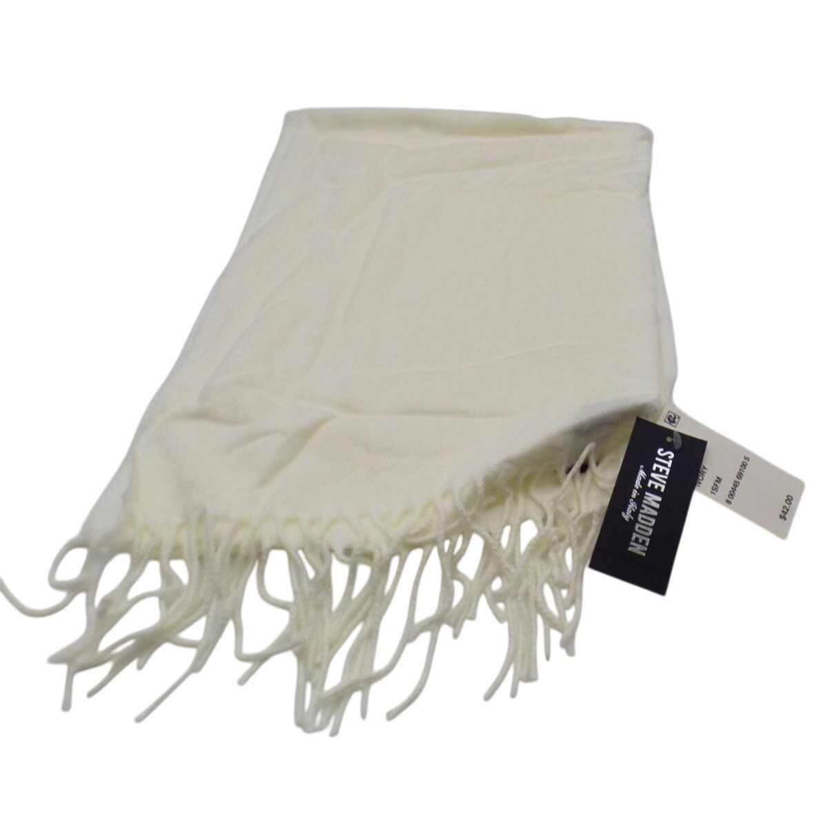 Steve Madden Steve Madden Mid Weight Solid Muffle Scarf, Ivory, OS-Made i Size ONE SIZE - 4 Thumbnail