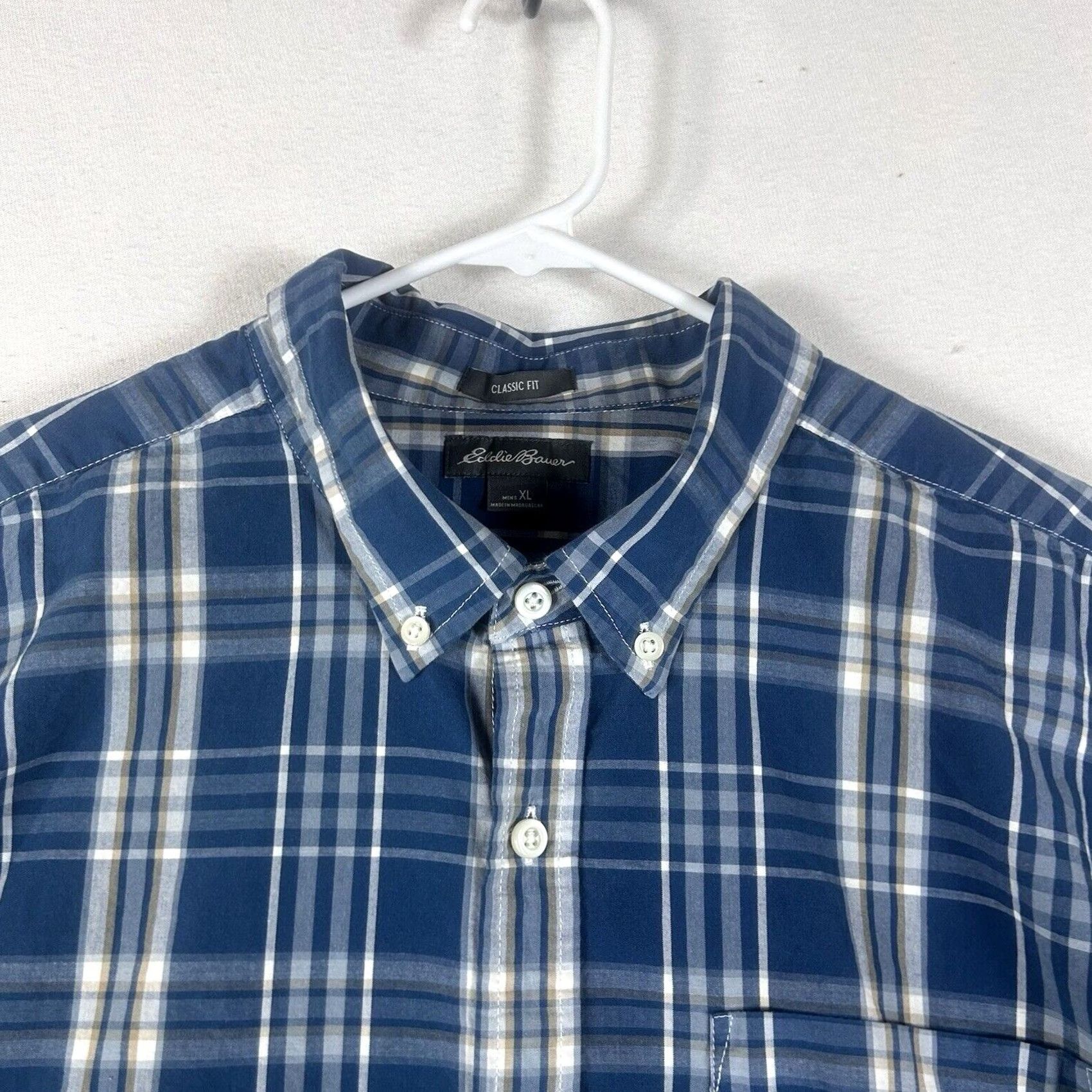 Eddie Bauer Eddie Bauer Button-Up Shirt Mens XL Blue Plaid Classic Fit Casual Size US XL / EU 56 / 4 - 2 Thumbnail