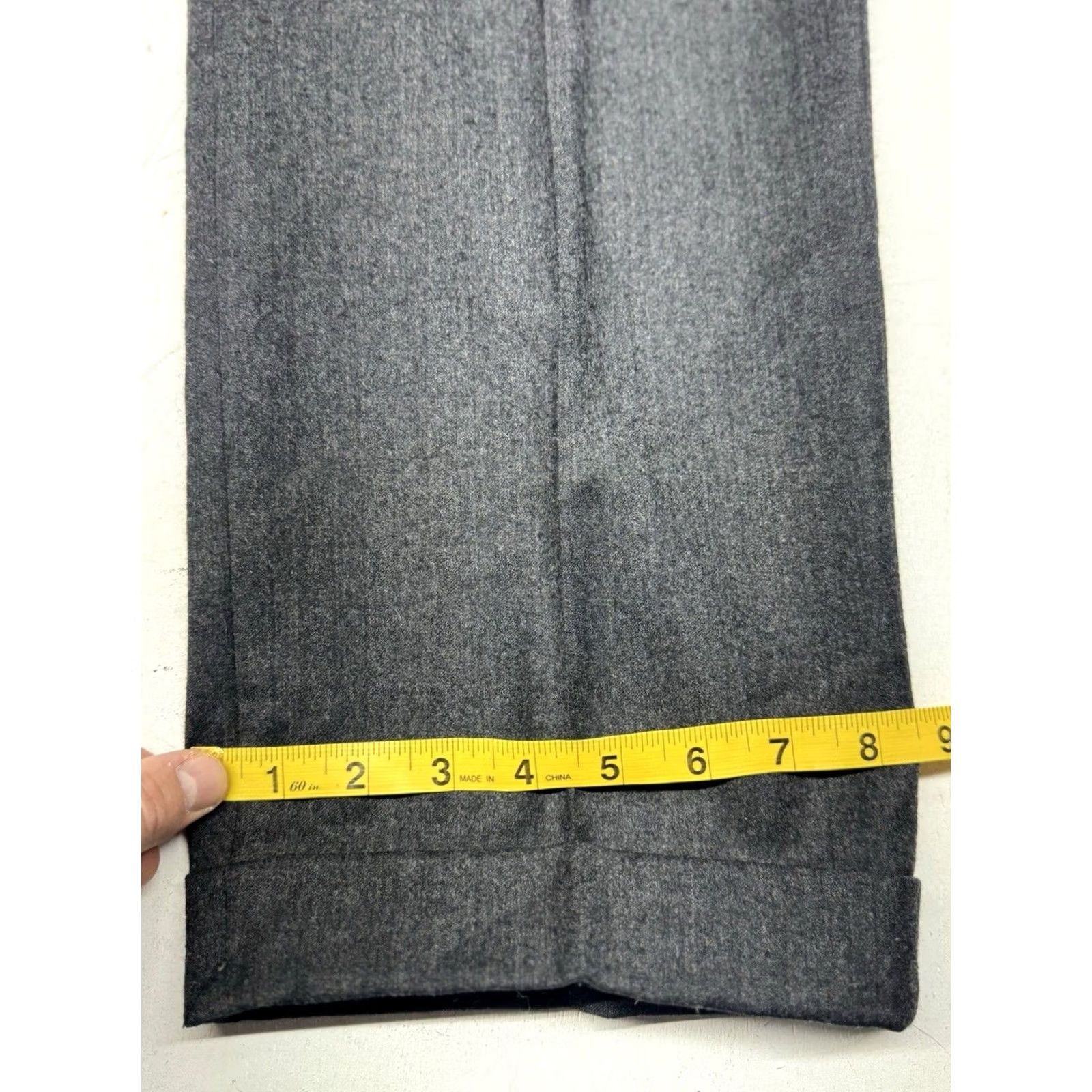 Zanella Zanella Italy Wool Dress Pants Flat Front Trousers Gray Twill (Measures 34x27) Size US 34 / EU 50 - 6 Thumbnail