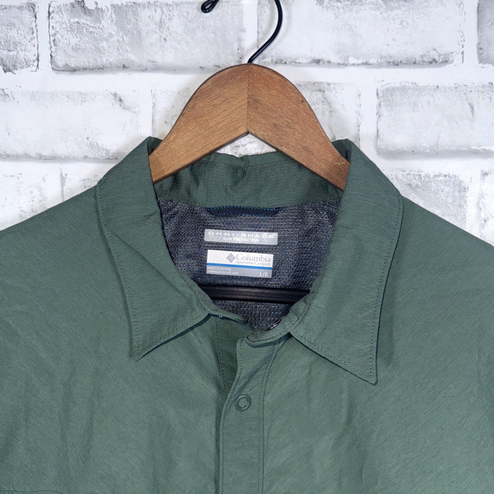 Vintage Columbia Omni-Shade Green Snap Button Shirt Mens Size L Size US L / EU 52-54 / 3 - 2 Thumbnail