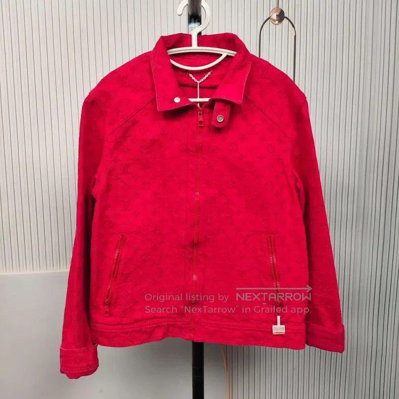Louis Vuitton Louis Vuitton Red Monogram Denim Jacket 46. Size US M / EU 48-50 / 2 - 1 Thumbnail