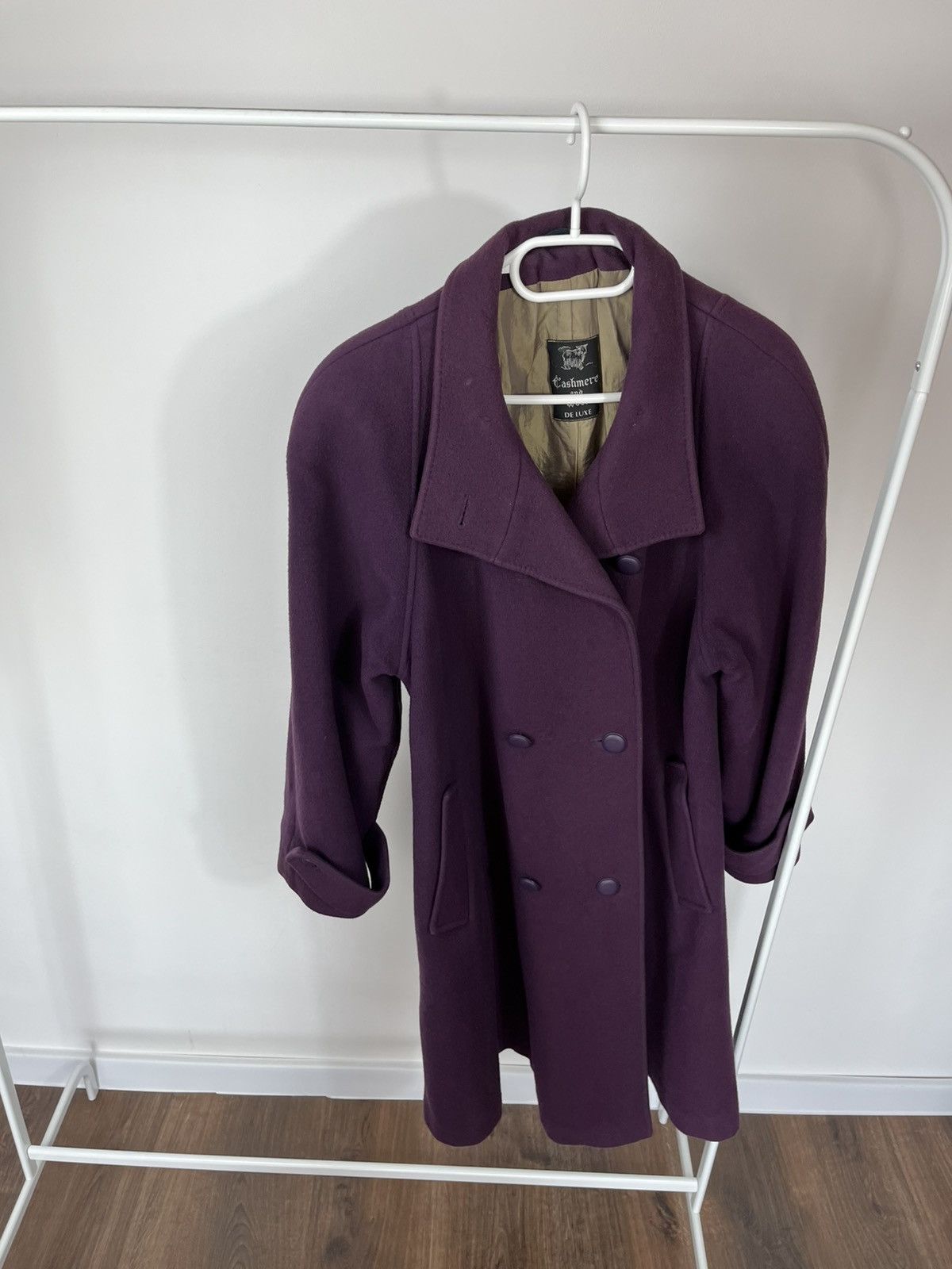 Other Cashmere Wool Coat Purple Women Made in Austria Warm Coat Size L / US 10 / IT 46 - 7 Thumbnail