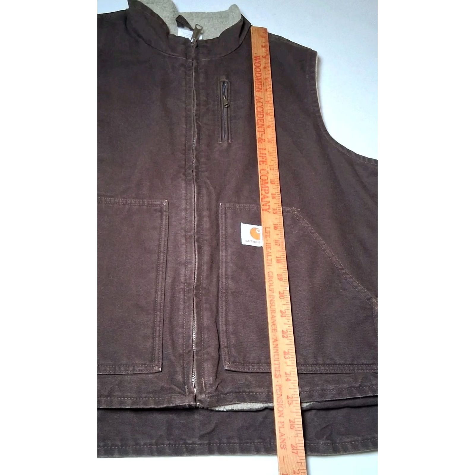 Carhartt VINTAGE Carhartt Vest Women XL Brown Duck Cloth Fleece Lined Workwear WV001 DKB Size XL / US 12-14 / IT 48-50 - 7 Thumbnail