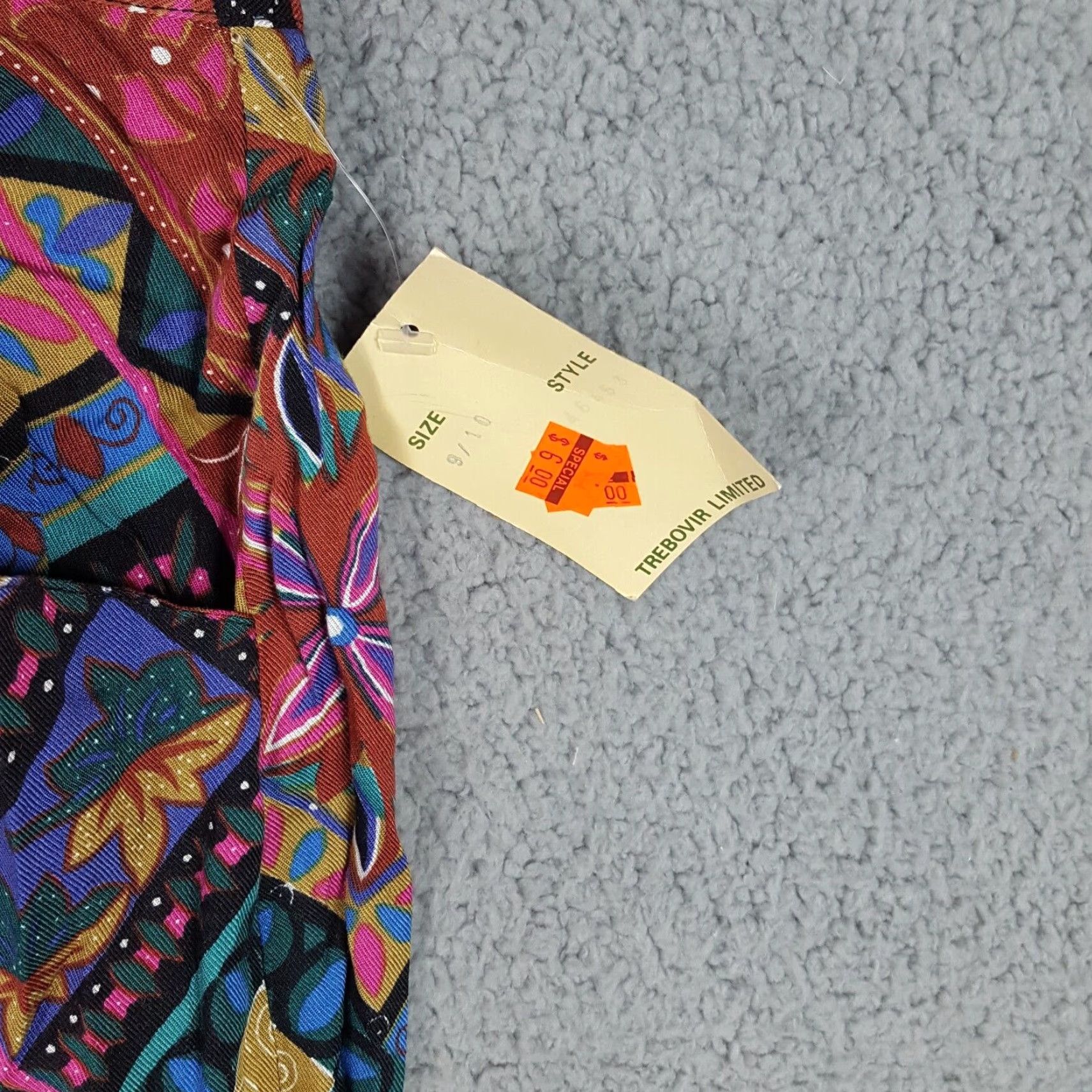CAMILLA Vintage 80s Floral Geometric Straight Mini Above Knee Women's Size 9-10 Skirt Size 32" / US 10 / IT 46 - 3 Thumbnail