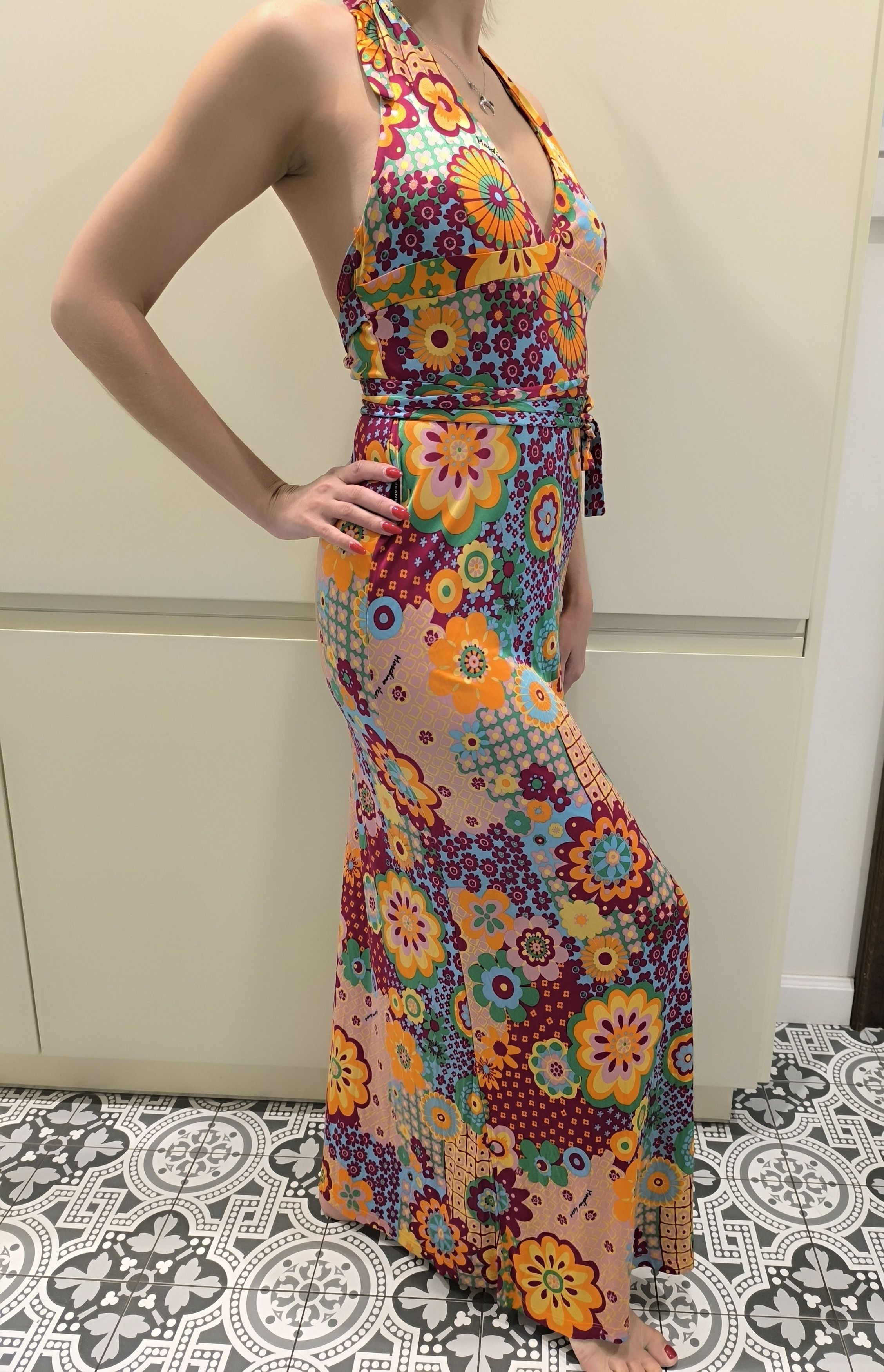 Moschino Moschino Jeans Donna Multicolor Floral Maxi Dress Size US 10 Size M / US 6-8 / IT 42-44 - 3 Thumbnail