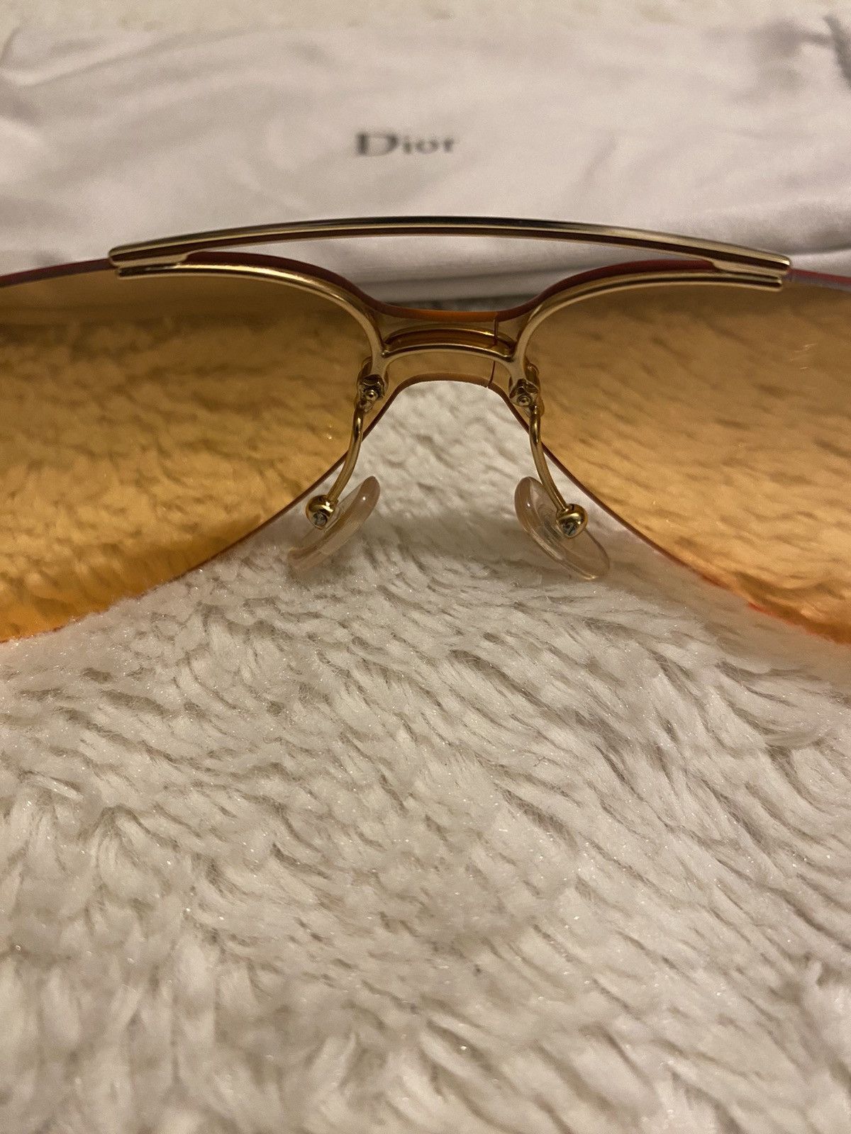 Dior Dior 00’s Orange Tint Mini Aviator Sunglasses Size ONE SIZE - 4 Thumbnail