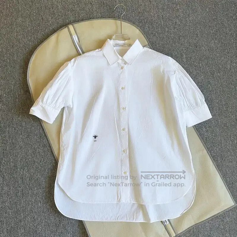 Dior Dior White Cotton Logo Floral Short Sleeve Shirt . Size L / US 10 / IT 46 - 1 Thumbnail