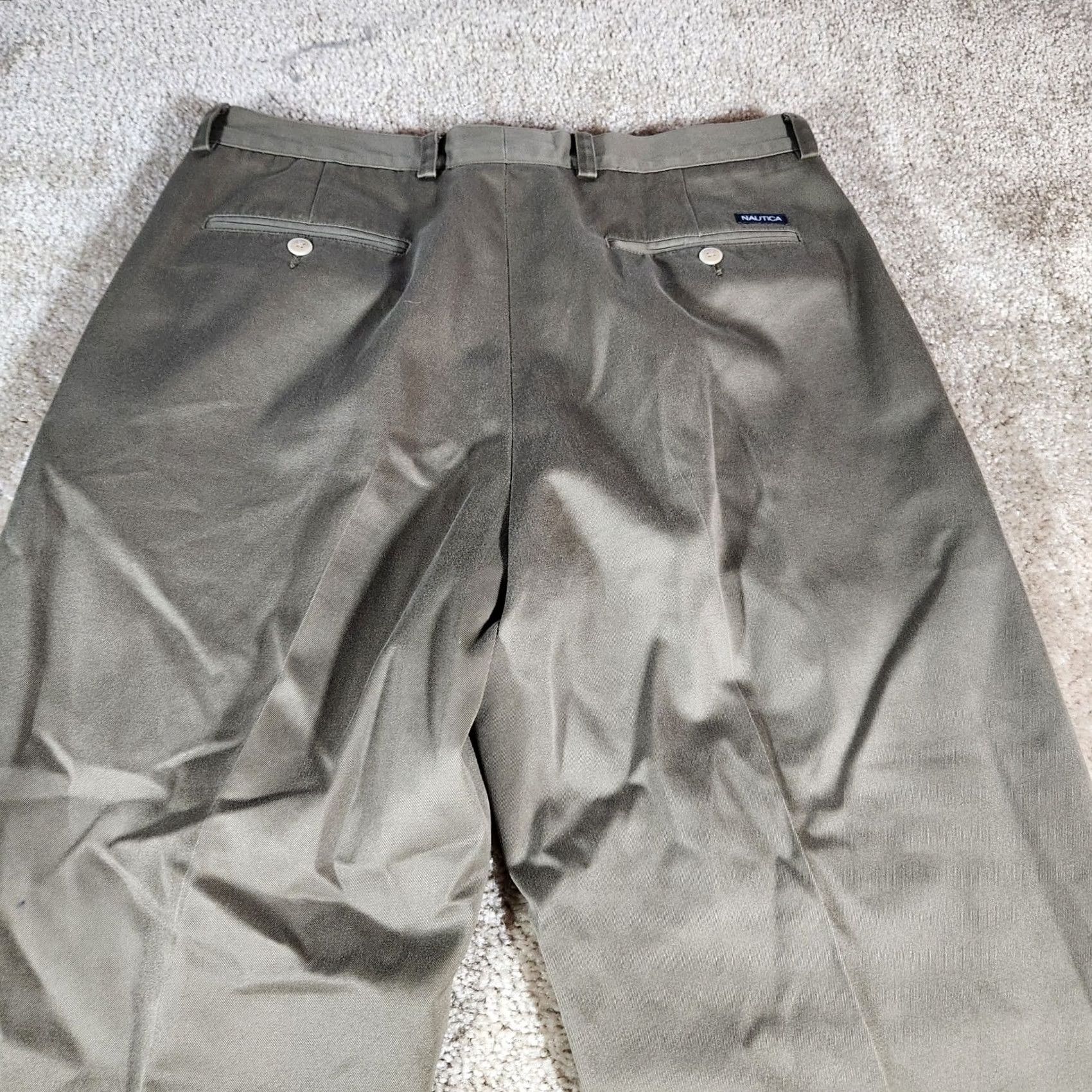 Nautica Nautica Pants Mens 36x34 Classic Fit Khakis Business Casual Brown Pleated Size US 36 / EU 52 - 5 Thumbnail
