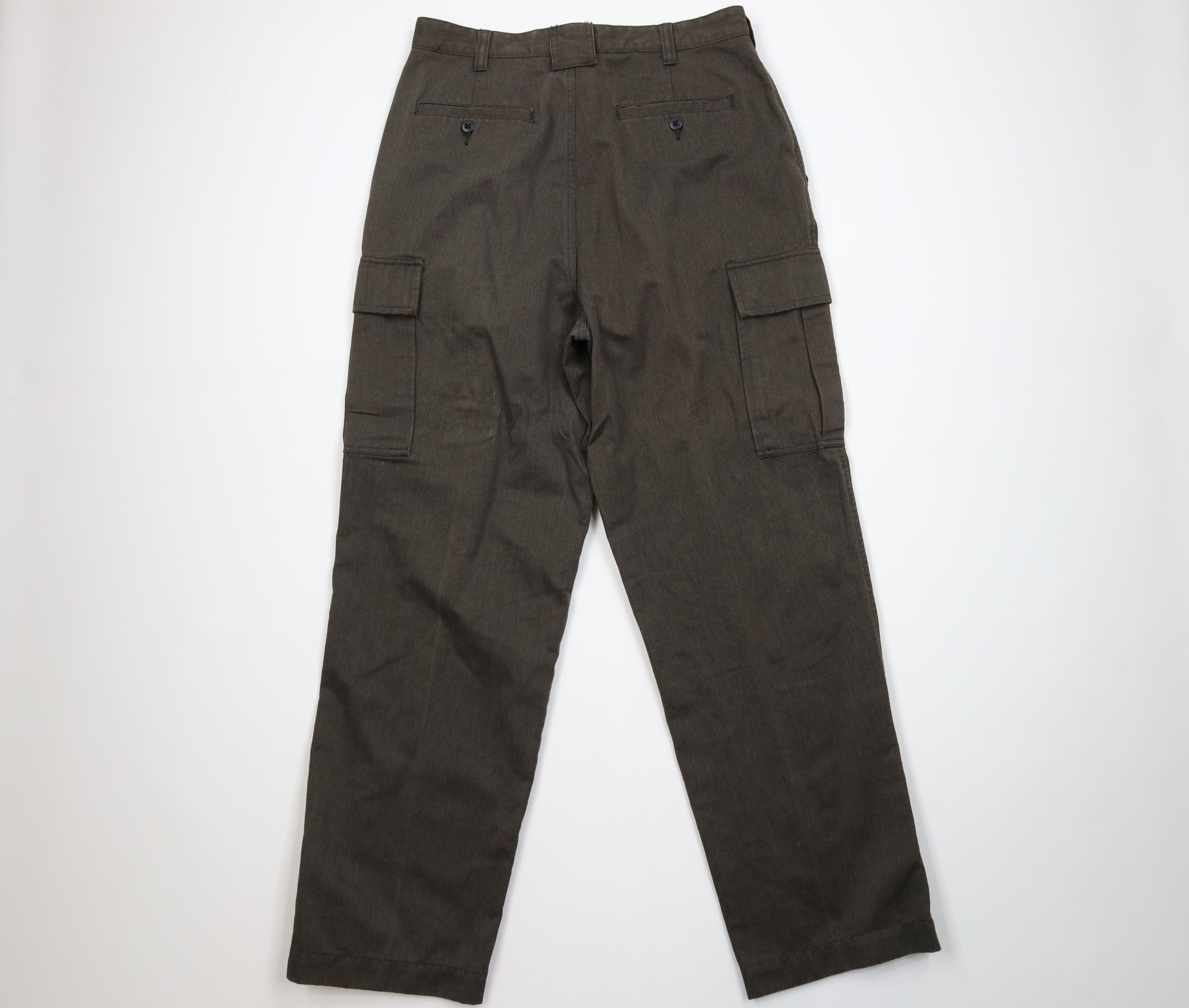 Tommy Hilfiger Vintage 90s Tommy Hilfiger Heavy Wide Leg Cargo Pants Green Size US 32 / EU 48 - 7 Thumbnail