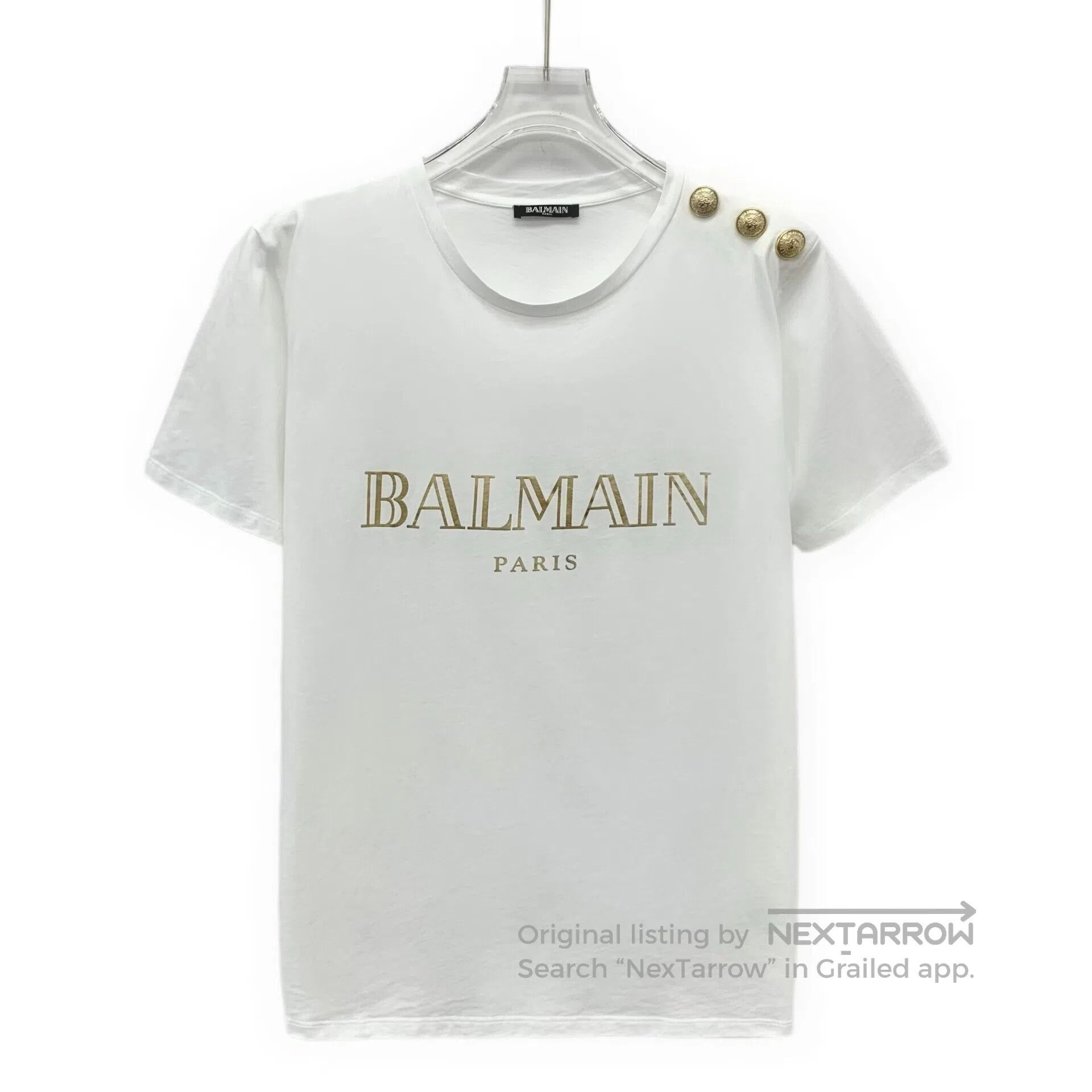 Balmain Balmain White cotton round neck short sleeve T-shirt with Size US XXS / EU 40 - 1 Thumbnail