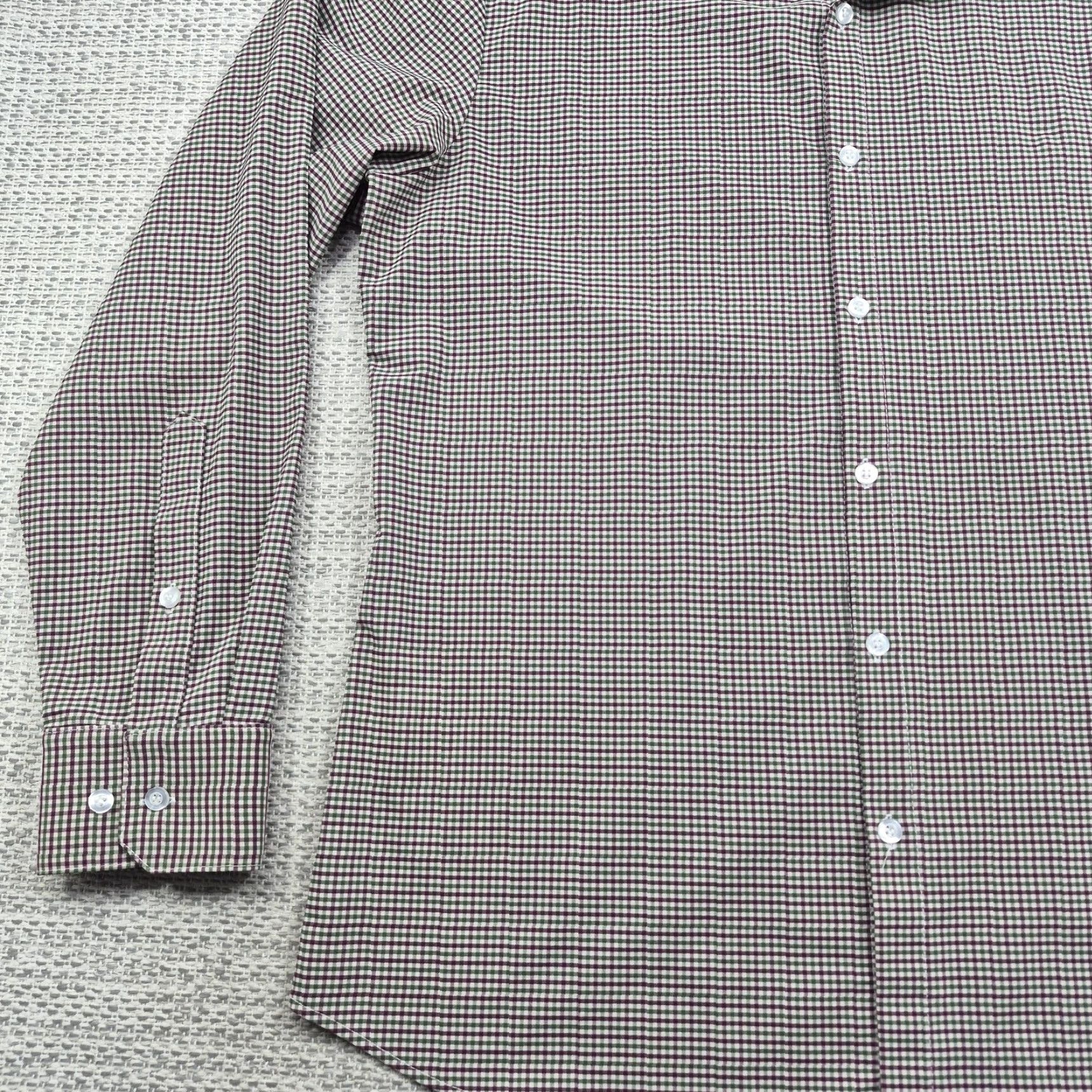 Mizzen+Main Mizzen+Main Button Up Shirt Mens XL Gingham Trim Fit Stretch Dress USA Made Size 46R - 3 Thumbnail
