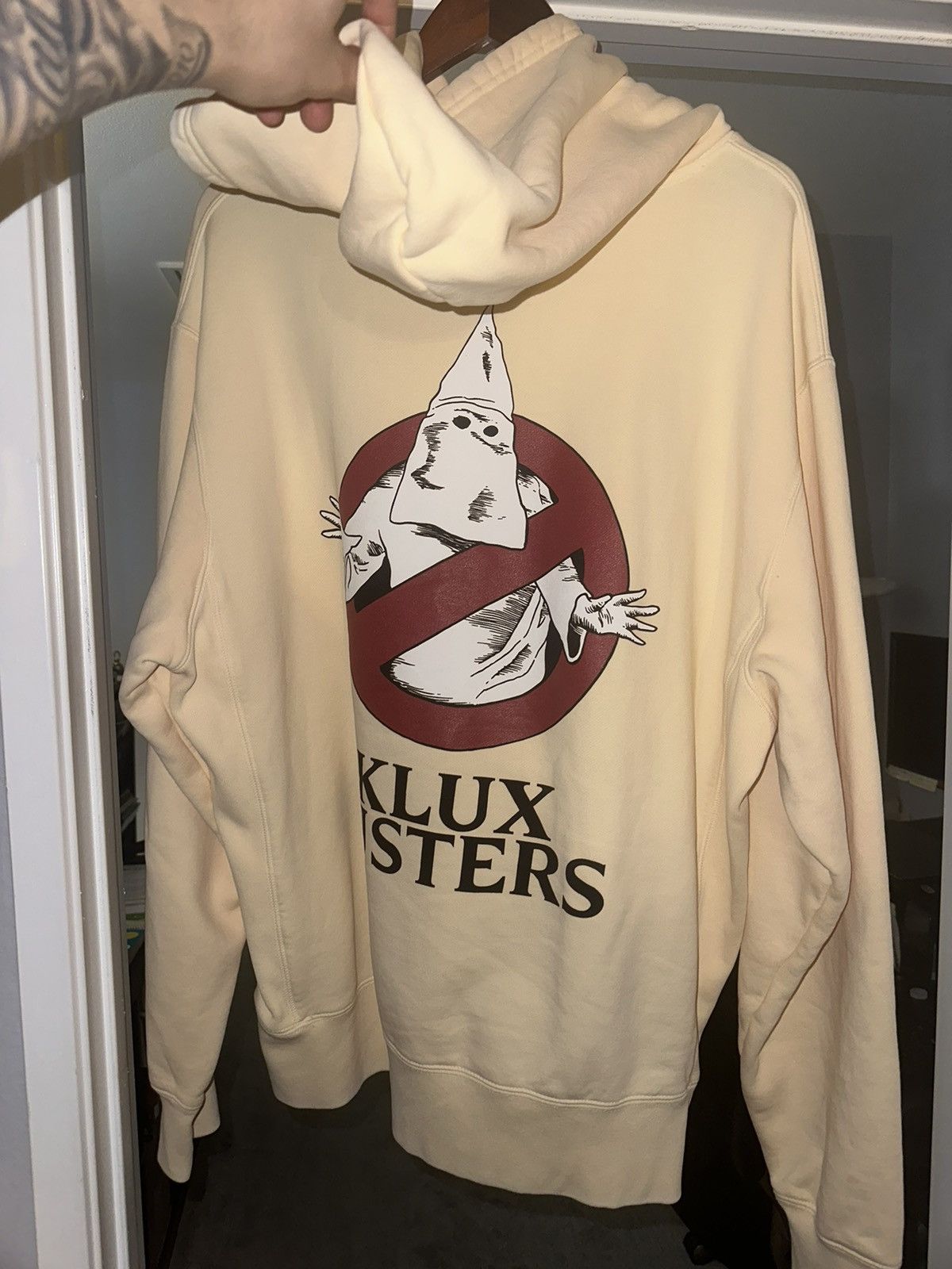 Designer × Vintage Wckdthghts Klux Busters Cream Hoodie Size US XL / EU 56 / 4 - 2 Thumbnail