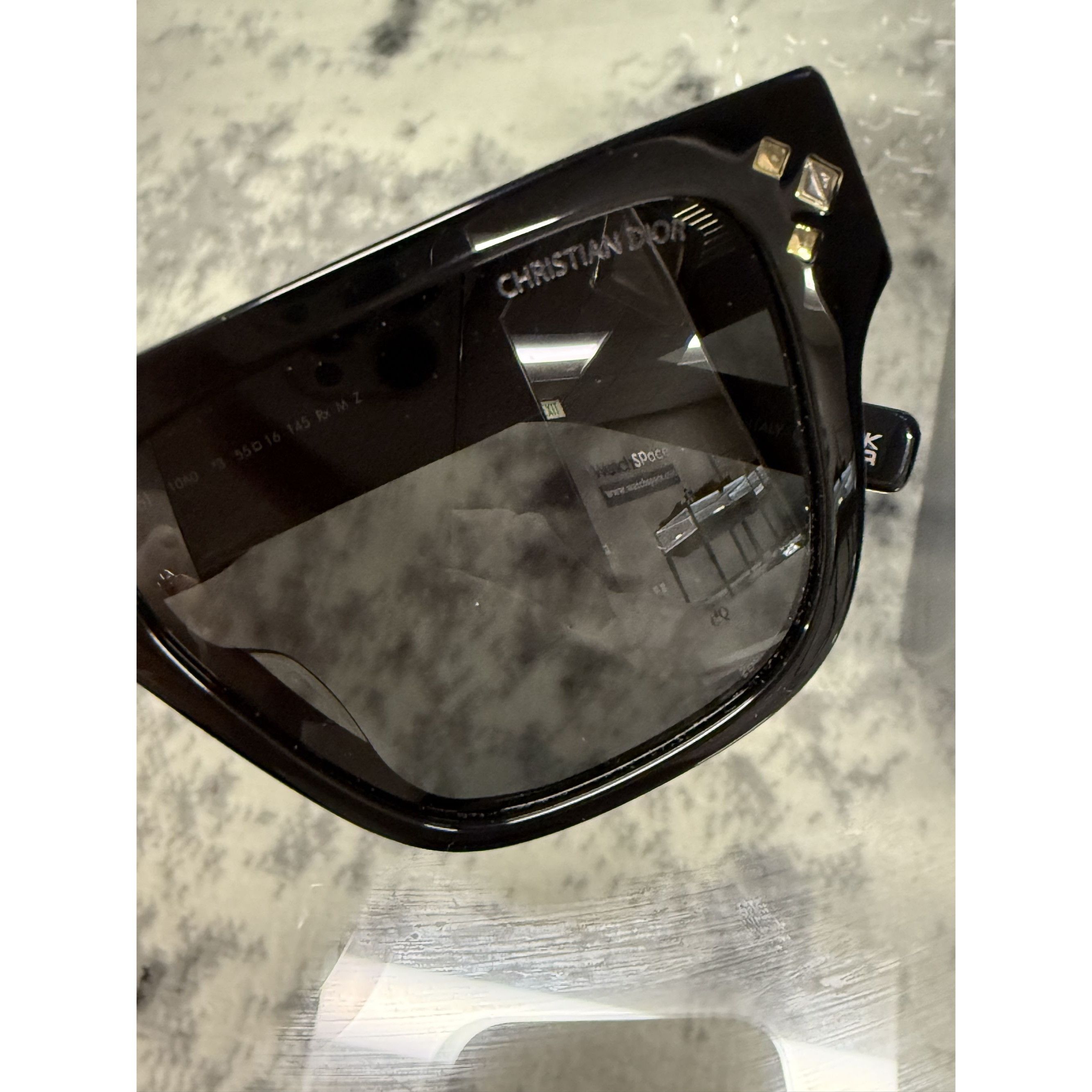 Dior Christian Dior CD Diamond S61 Black Rectangular Sunglasses W Size ONE SIZE - 15 Thumbnail