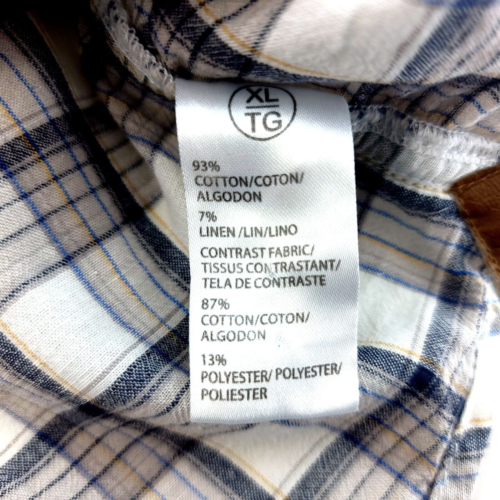 Buffalo David Bitton Buffalo David Bitton XL Tan Blue Plaid Slip Cuff Pocket Dres Size US XL / EU 56 / 4 - 11 Thumbnail