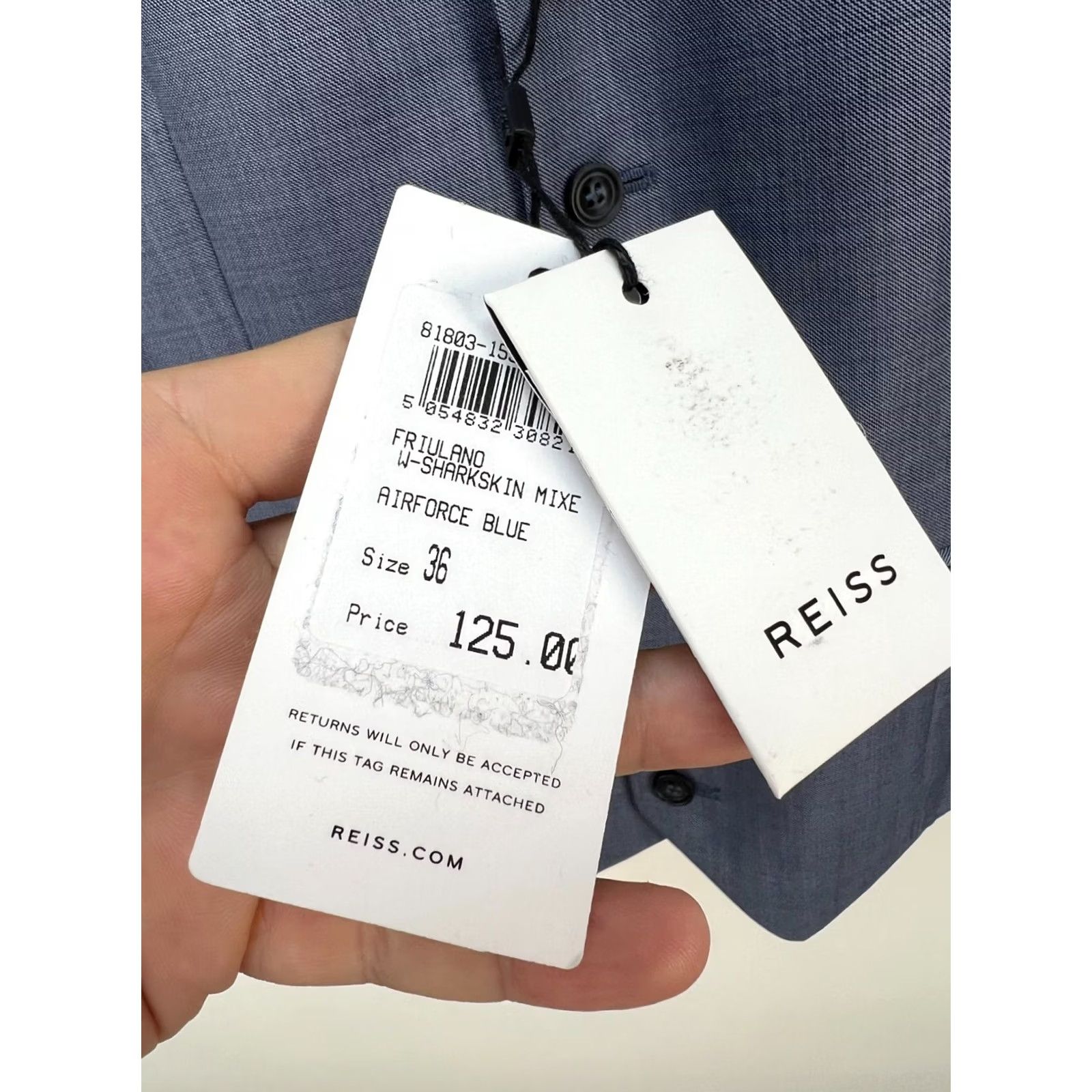 Reiss Reiss Wool Waistcoat Vest Men’s 36 Blue Smart Formal Classic Suit Vest Wool Denim Fabric Regular Fits Mens Size US XXS / EU 40 - 4 Thumbnail