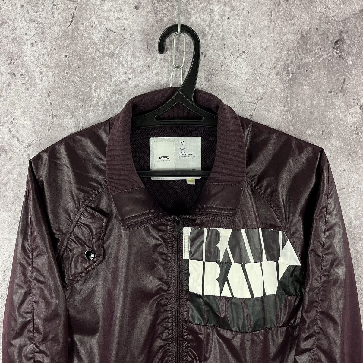 G-Star G-Star Raw Nylon Bomber Jacket Full Zip Y2K Burgundy Size M Size US M / EU 48-50 / 2 - 4 Thumbnail