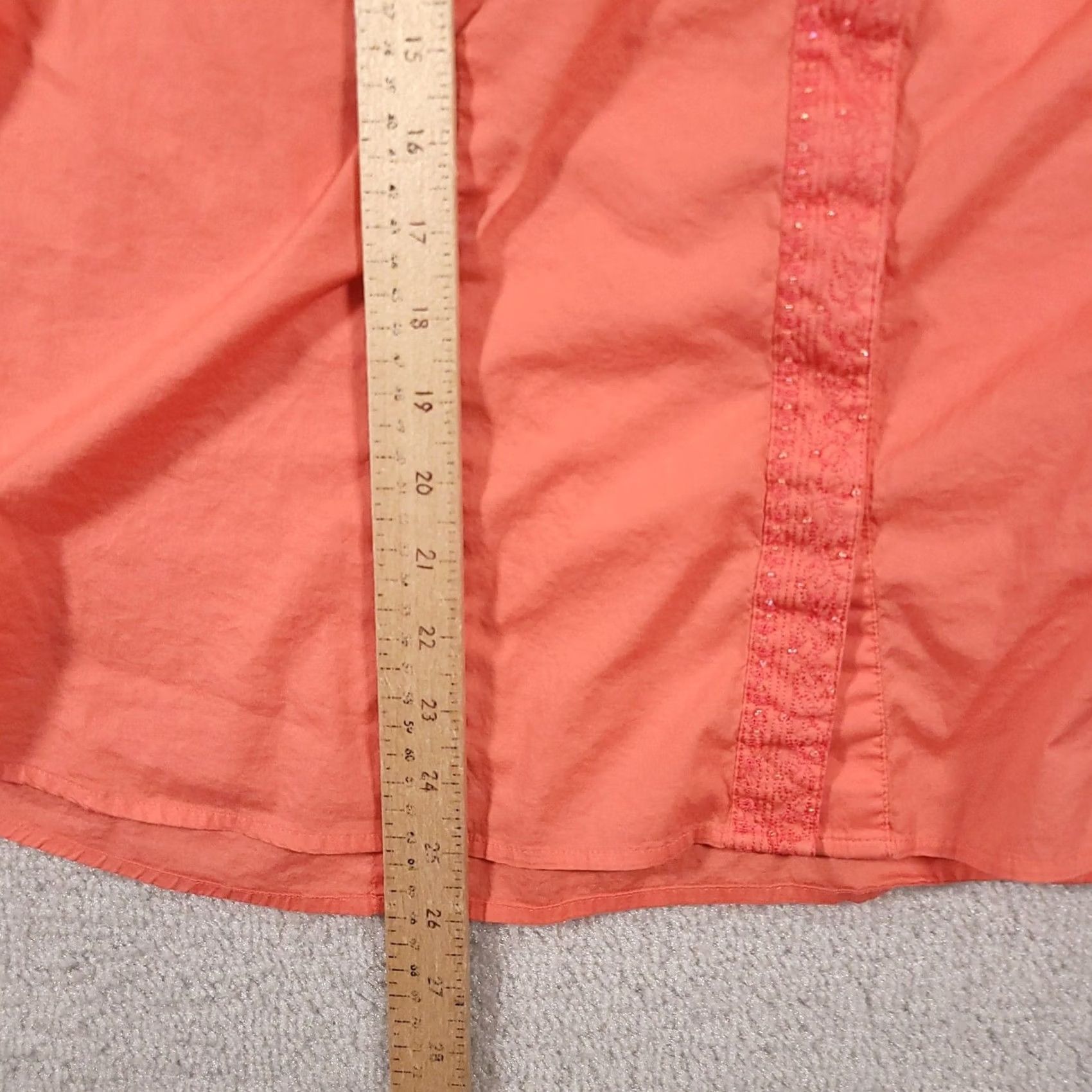 Pinko CJ Banks Shirt Womens 2X Pink Coral Stretch Embellished Long Sleeve Collared Top Size XXL / US 16-18 / IT 52-54 - 7 Thumbnail
